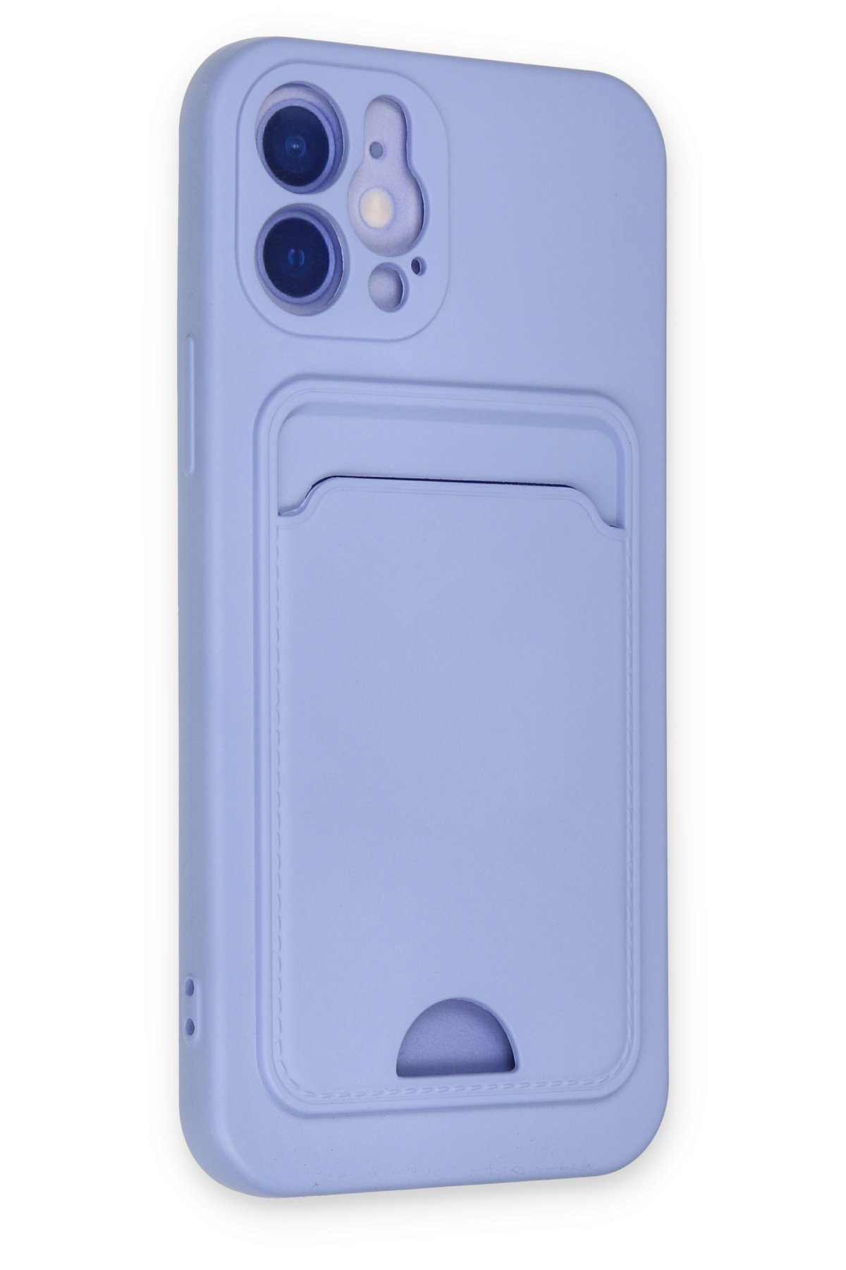 Newface iPhone 12 Kılıf Montreal Yüzüklü Silikon Kapak - Buz Mavi