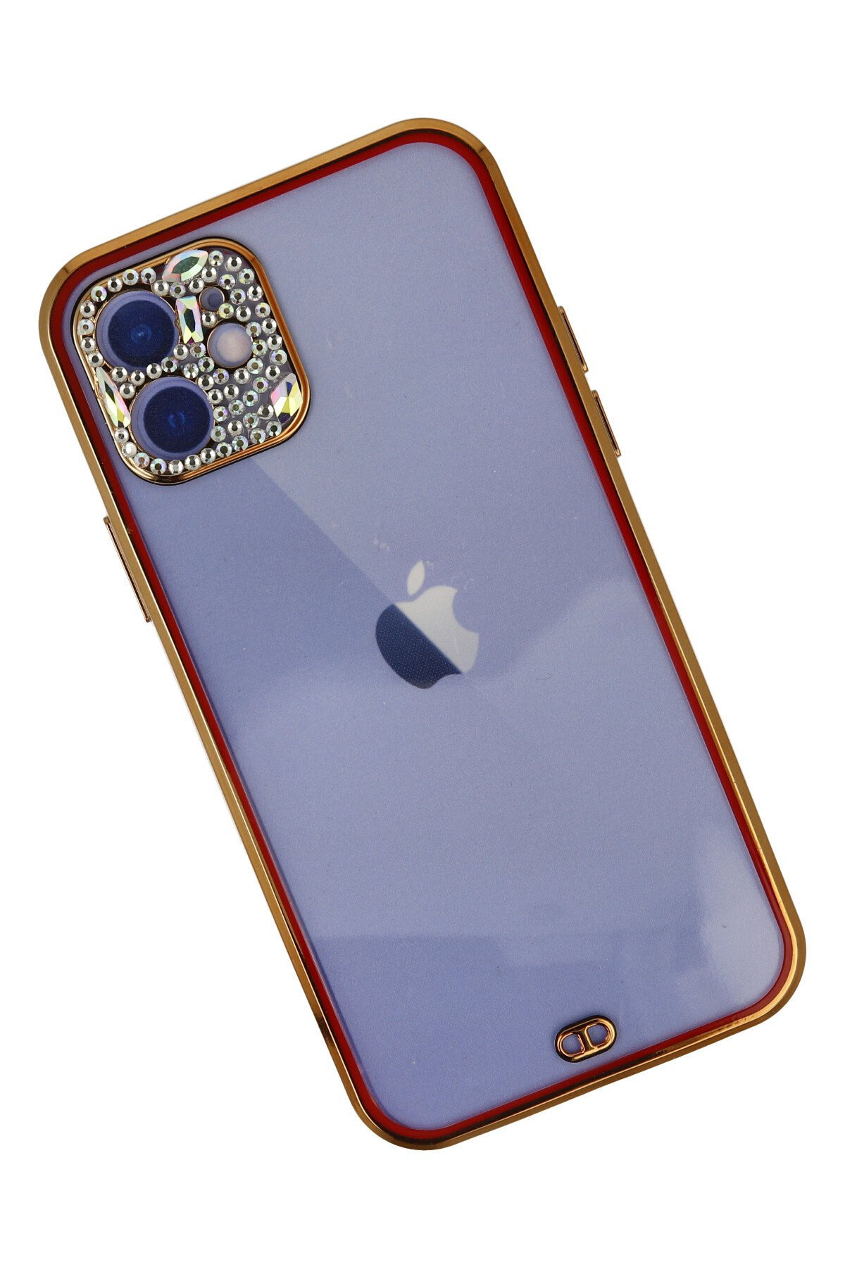 Newface iPhone 12 Kılıf Razer Lensli Silikon - Gold