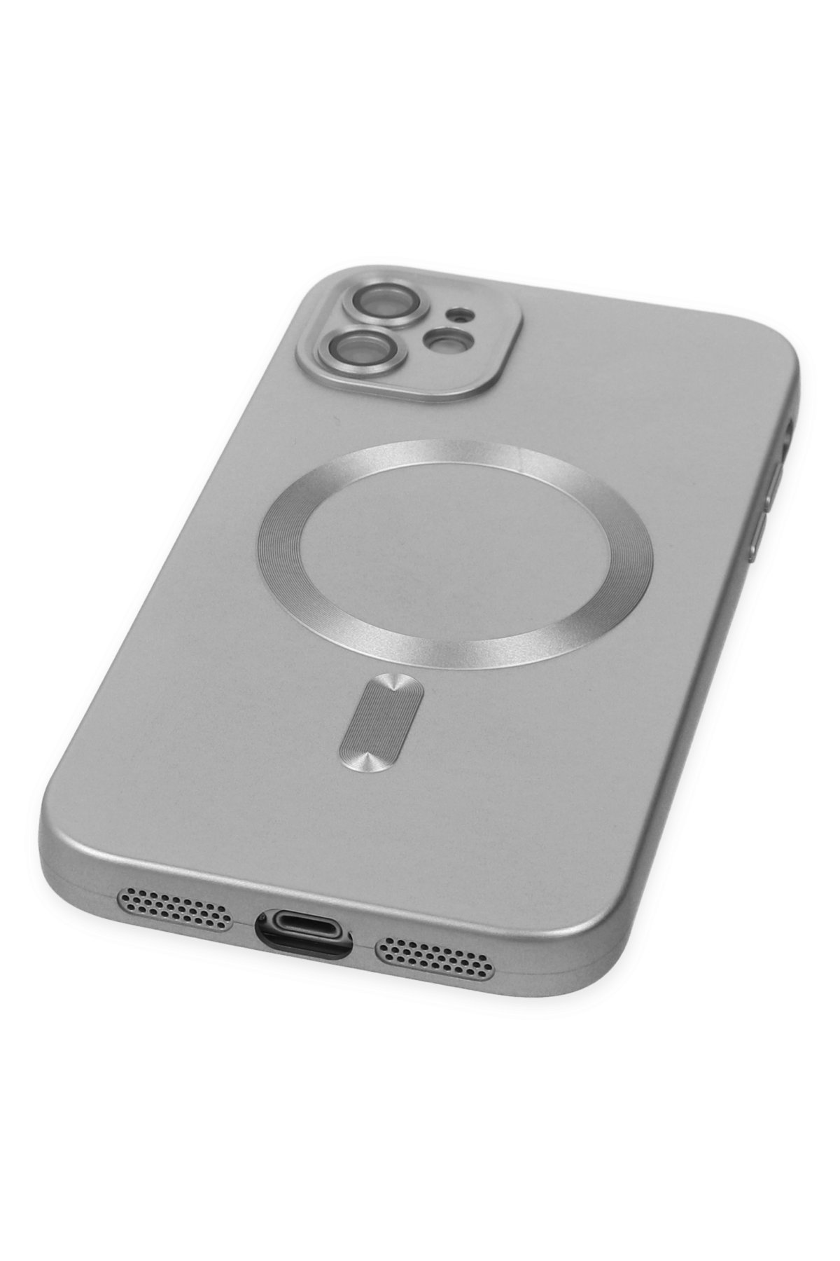 Newface iPhone 12 Kılıf Moshi Lens Magneticsafe Silikon - Gümüş