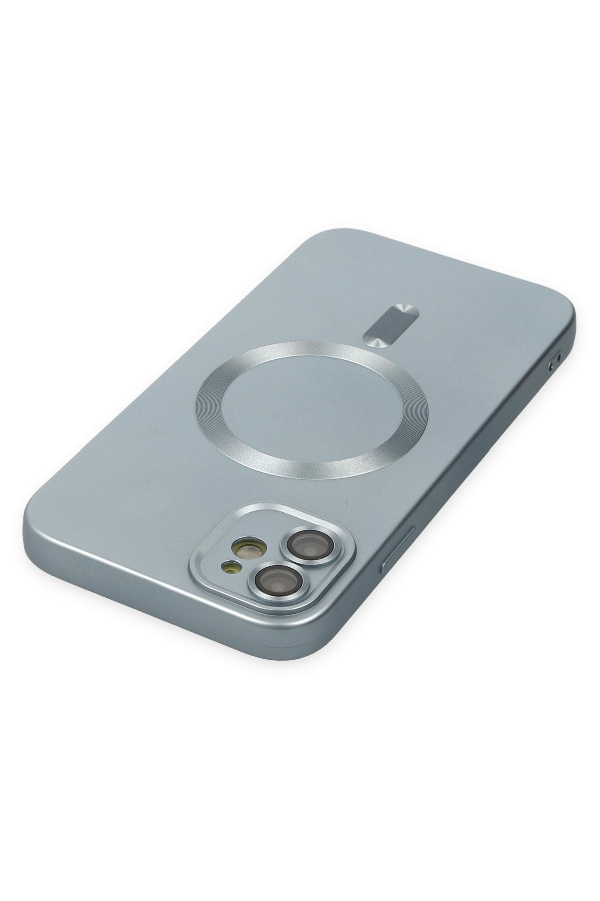 Newface iPhone 12 Kılıf Moshi Lens Magneticsafe Silikon - Sierra Blue