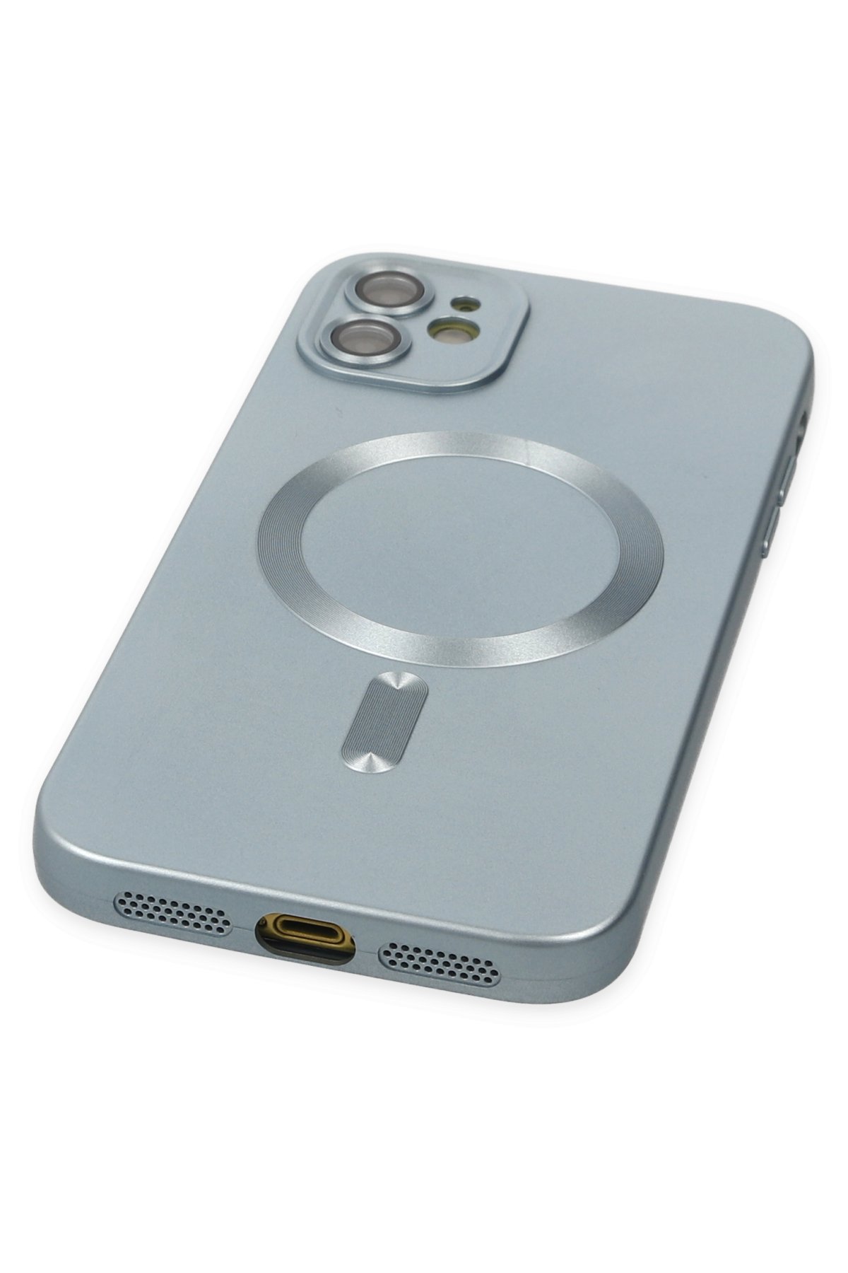 Newface iPhone 12 Kılıf Moshi Lens Magneticsafe Silikon - Sierra Blue