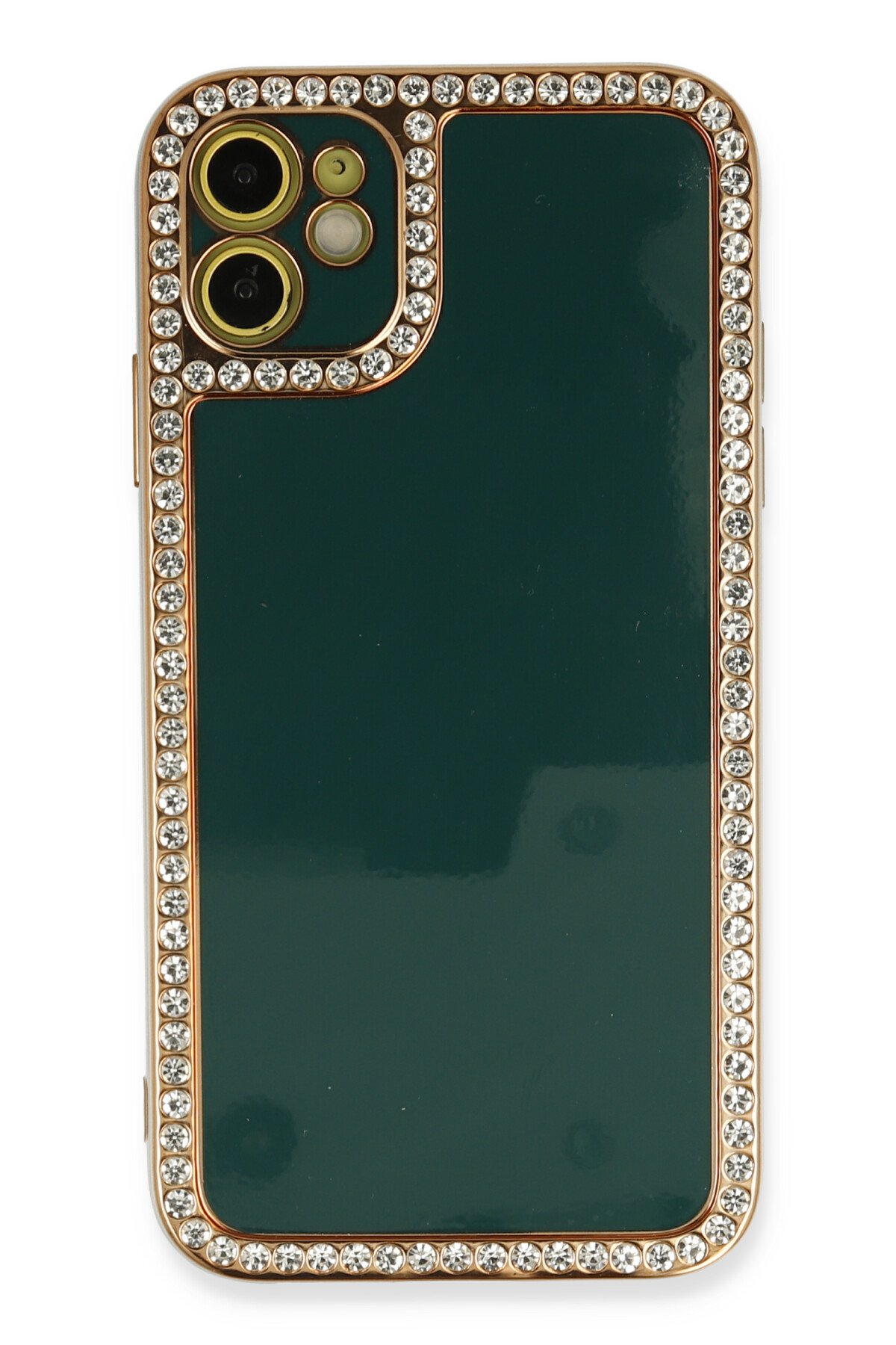 Newface iPhone 12 Kılıf Coco Deri Silikon Kapak - Gold