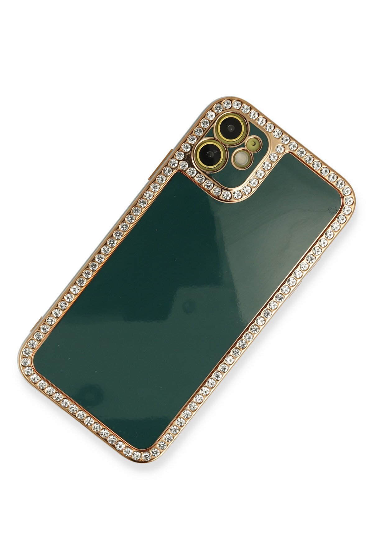 Newface iPhone 12 Kılıf Coco Deri Silikon Kapak - Gold