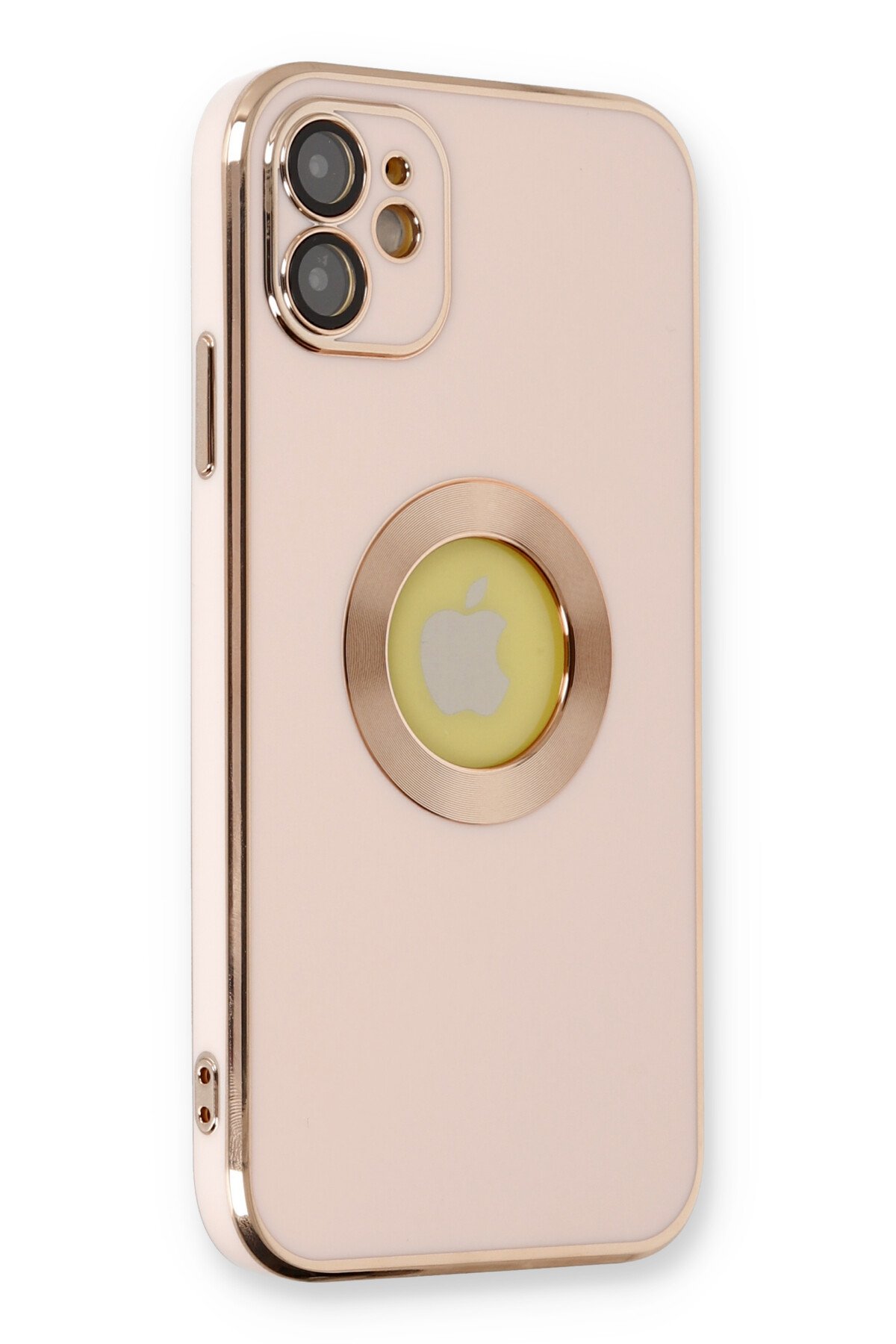 Newface iPhone 12 Kılıf Coco Karbon Standlı Kapak - Pembe
