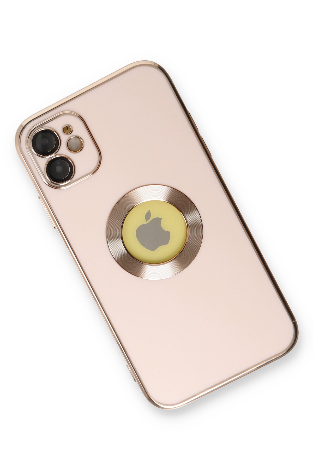 Newface iPhone 12 Kılıf Coco Karbon Standlı Kapak - Pembe