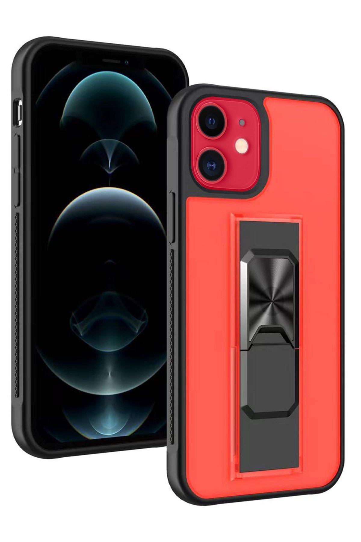 Newface iPhone 12 Kılıf Asya Deri Silikon - Mürdüm