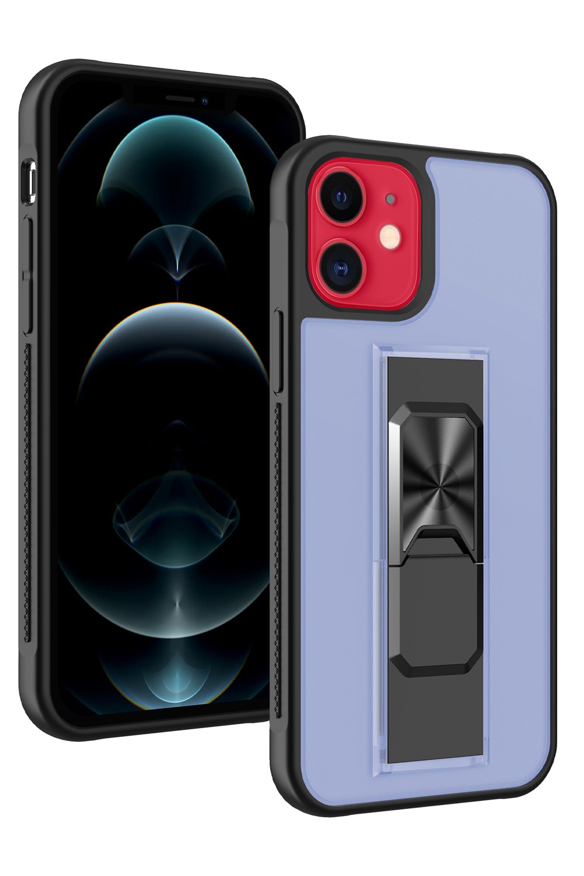 Newface iPhone 12 Kılıf Zegna Yüzüklü Silikon Kapak - Rose