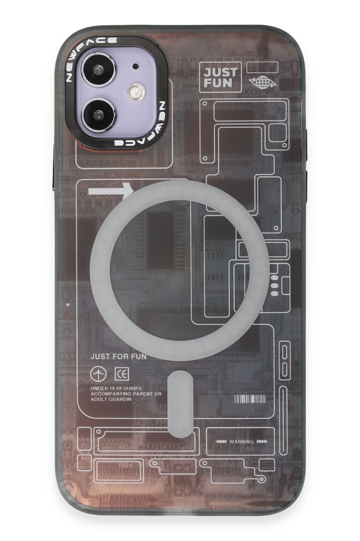 Newface iPhone 12 Kılıf Coco Karbon Standlı Kapak - Mavi