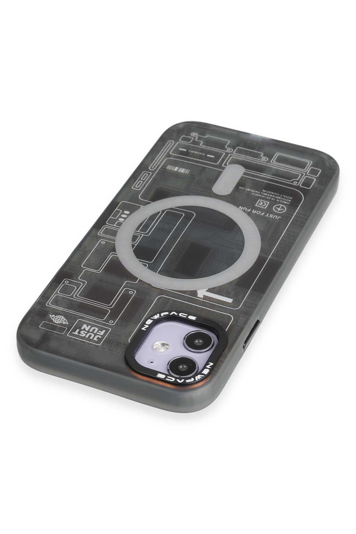 Newface iPhone 12 Kılıf Coco Karbon Standlı Kapak - Mavi