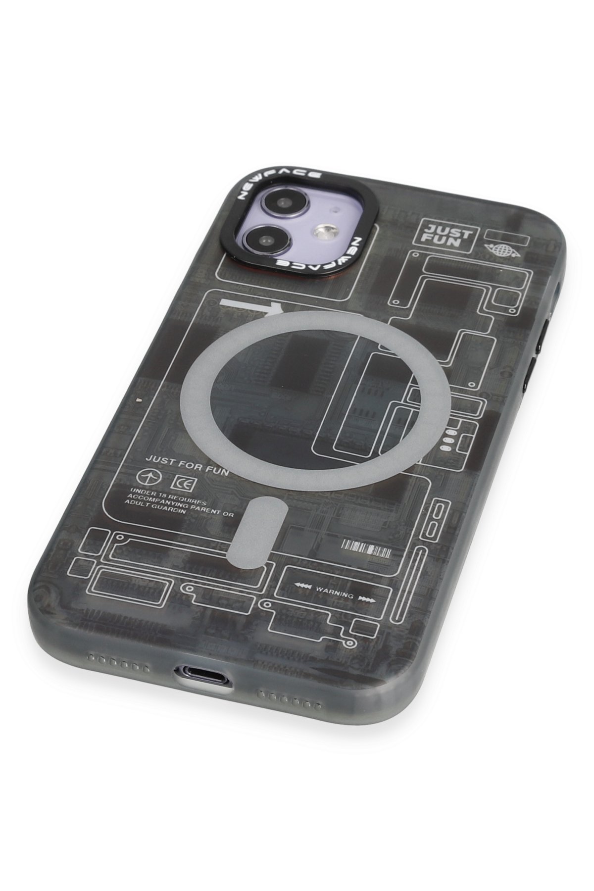 Newface iPhone 12 Kılıf Coco Karbon Standlı Kapak - Mavi