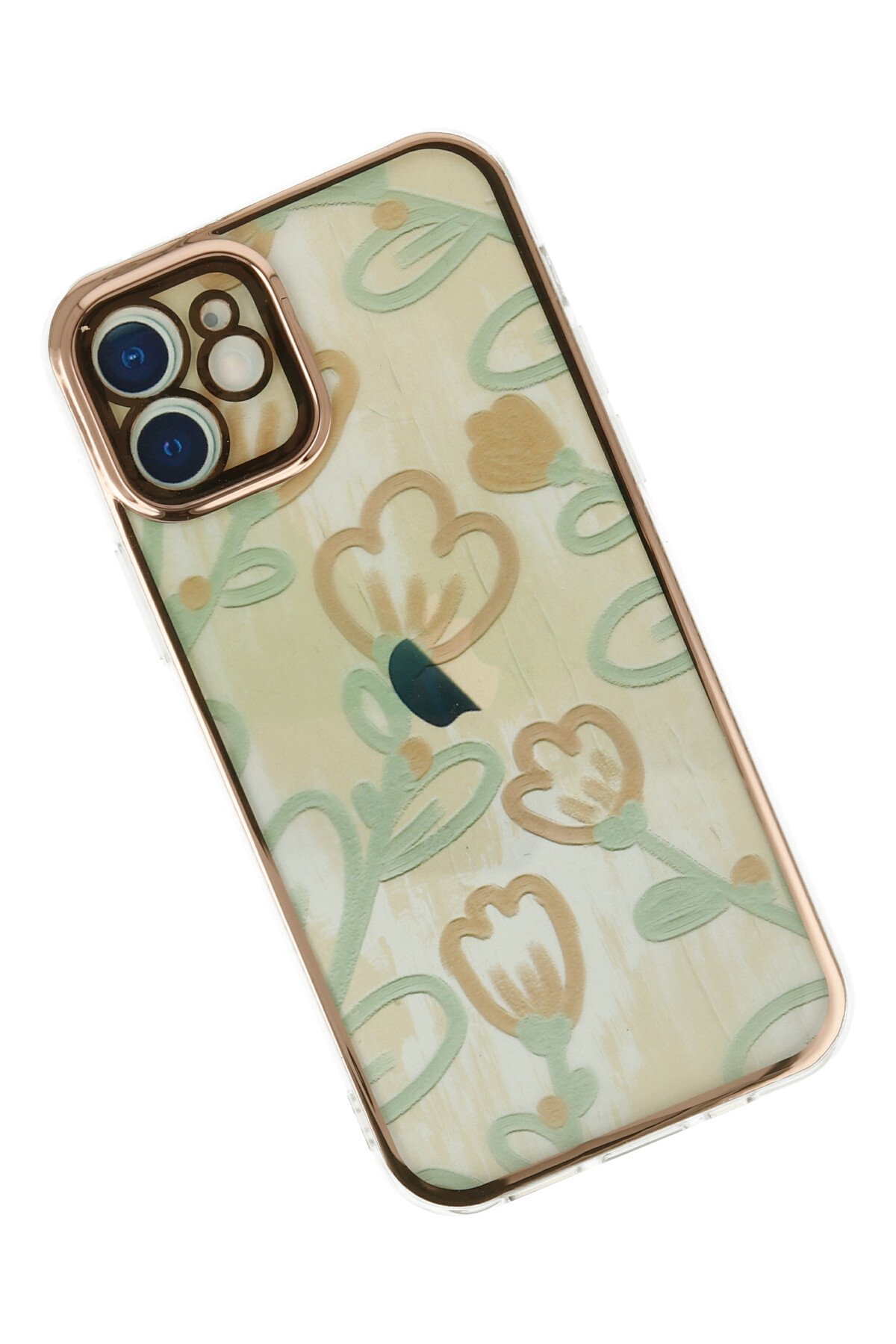 Newface iPhone 12 Mini Kılıf Platin Simli Silikon - Pembe