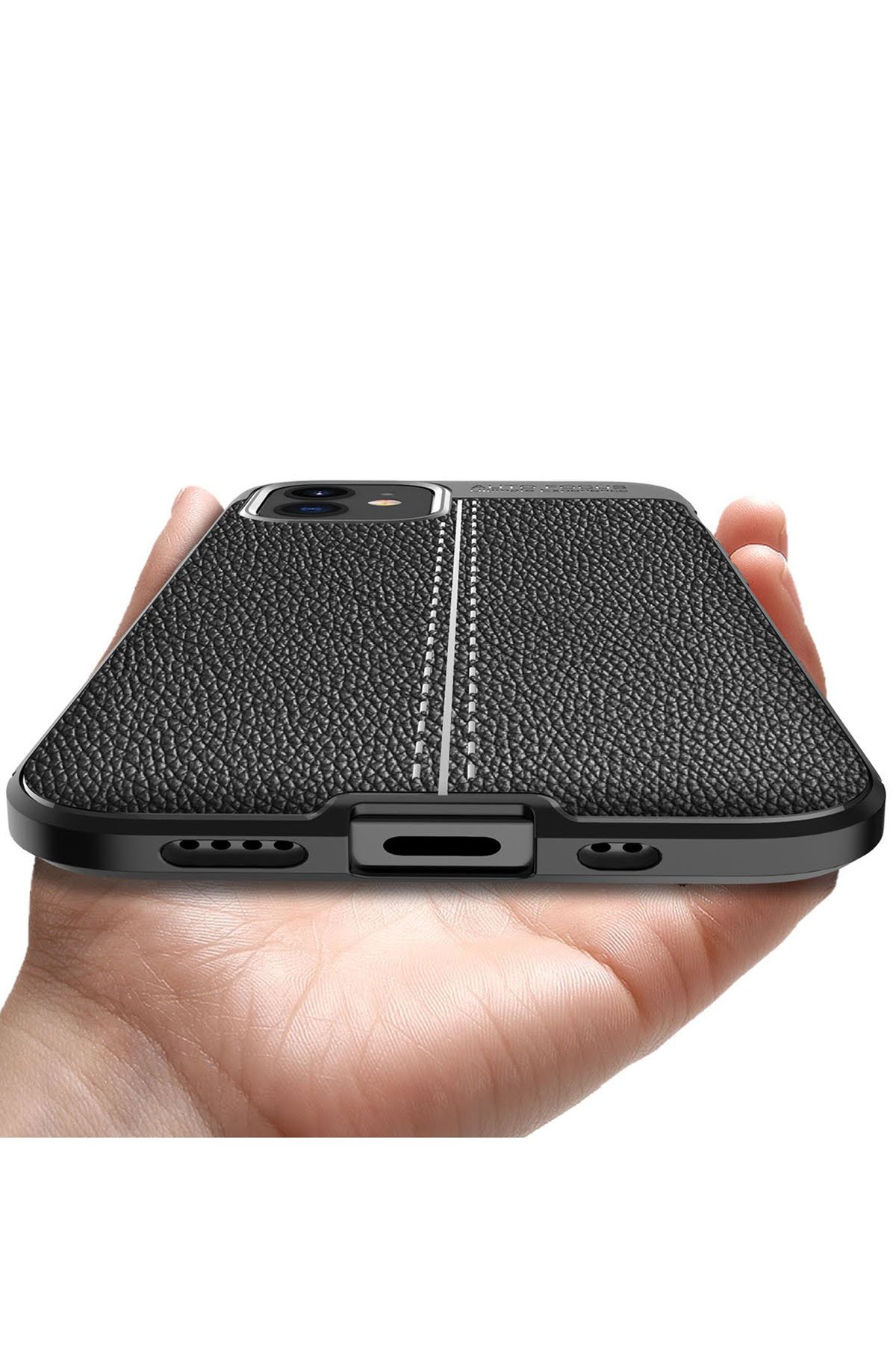 Newface iPhone 12 Mini Kılıf Elit Yüzüklü Kapak - Siyah