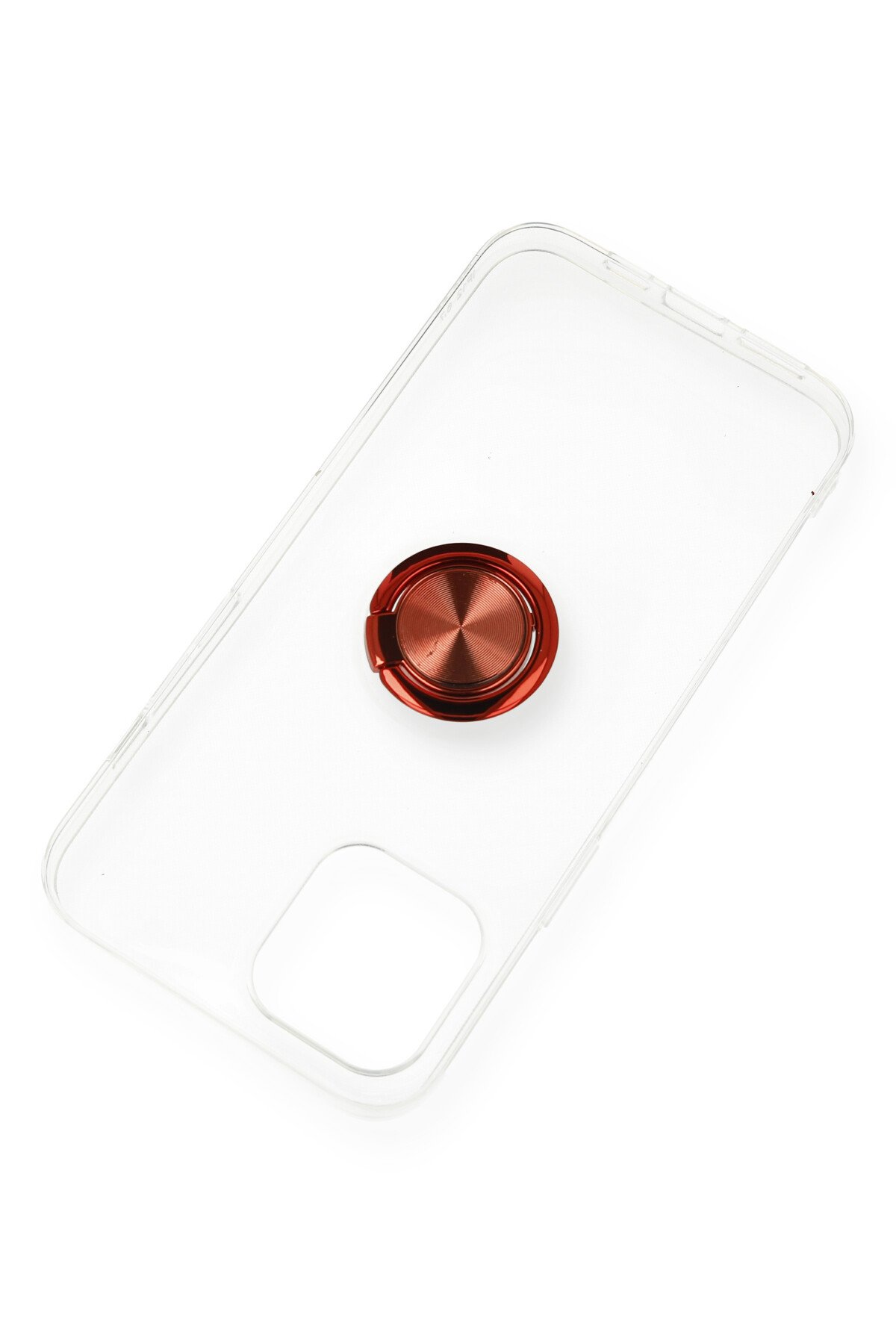 Newface iPhone 12 Mini Kılıf Miami Şeffaf Silikon  - Kırmızı