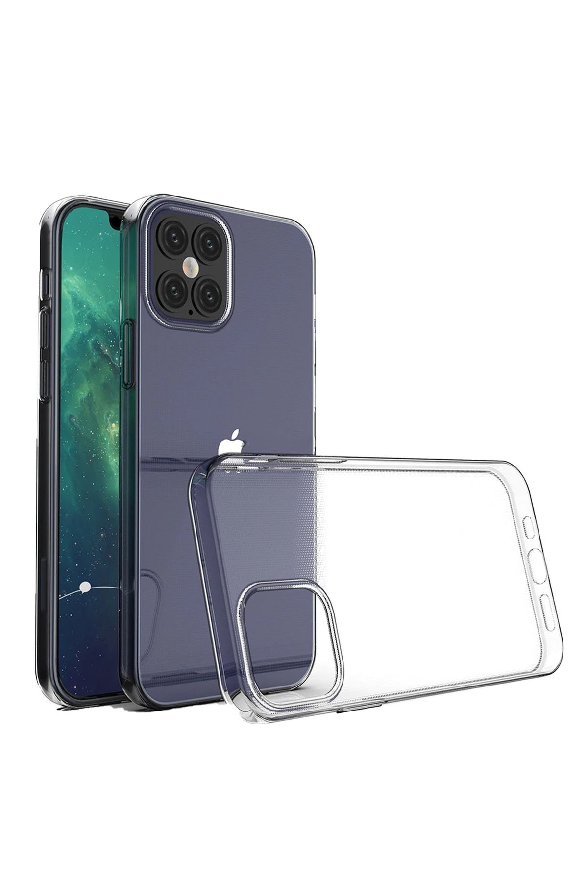 Newface iPhone 12 Mini Kılıf Platin Simli Silikon - Pembe