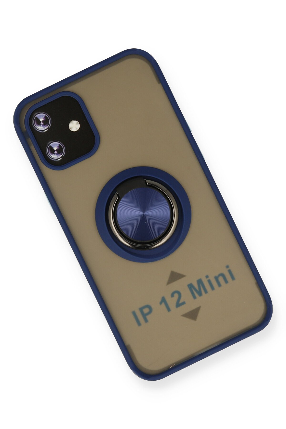 Newface iPhone 12 Mini Kılıf Pars Lens Yüzüklü Silikon - Siyah