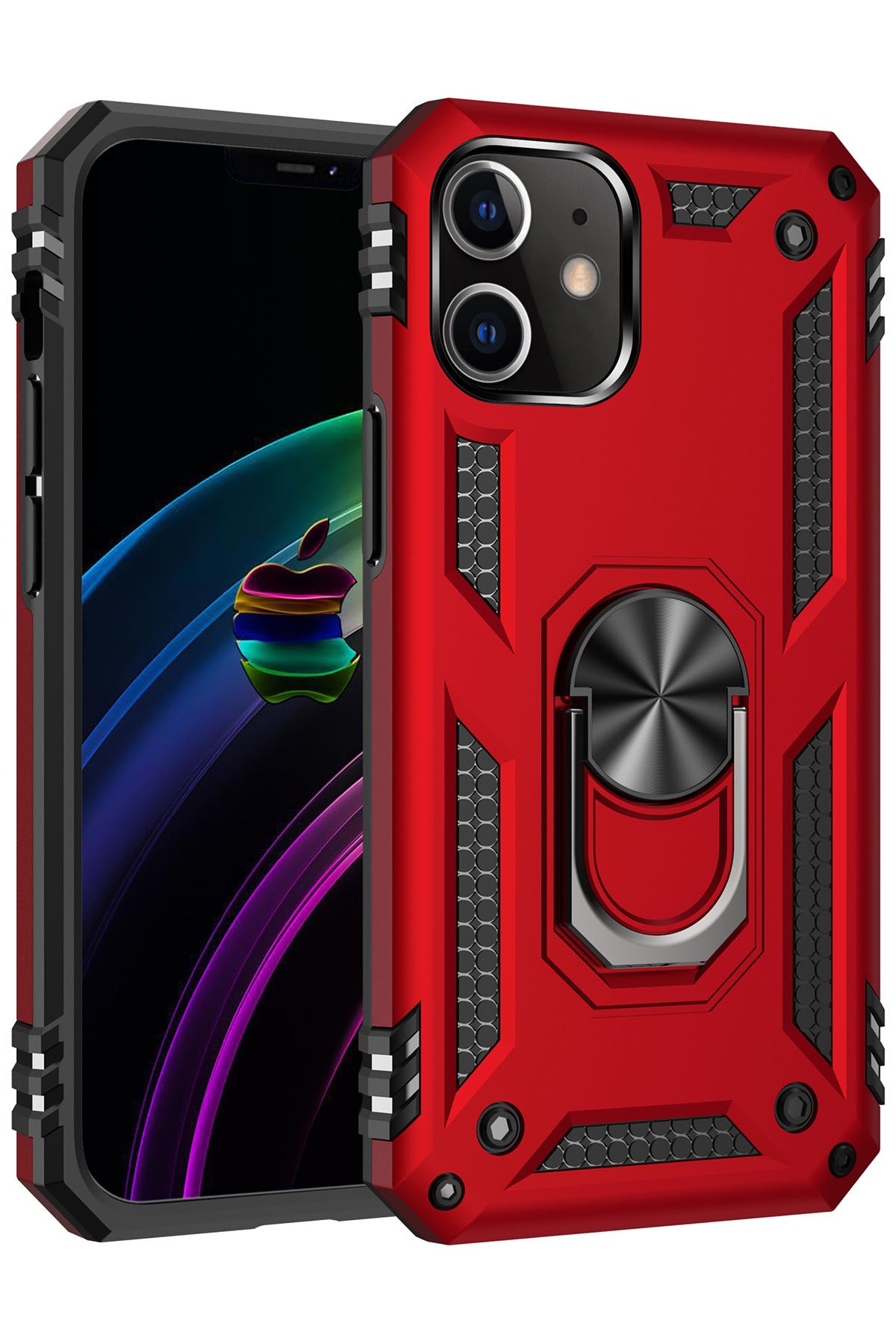 Newface iPhone 12 Mini Kılıf Pars Lens Yüzüklü Silikon - Gold