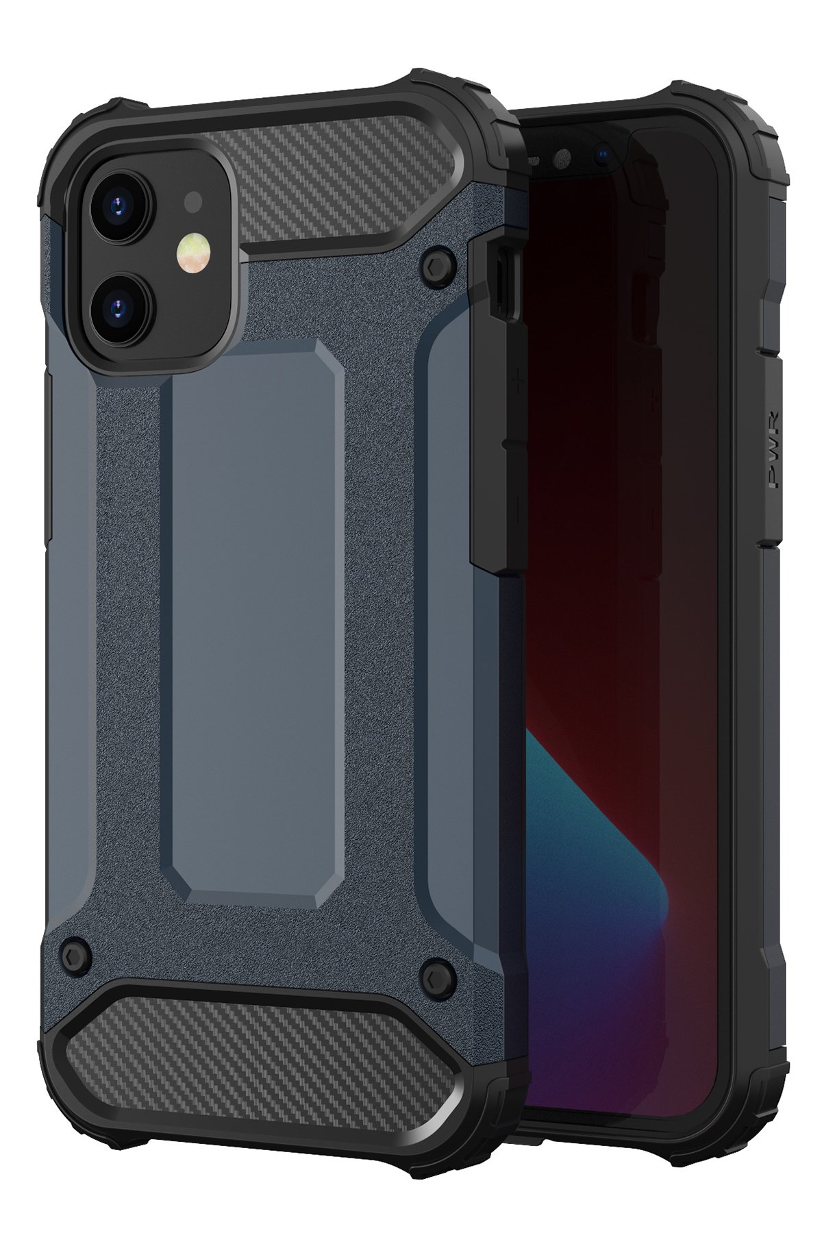 Newface iPhone 12 Mini Kılıf Tank Silikon Kapak - Lacivert