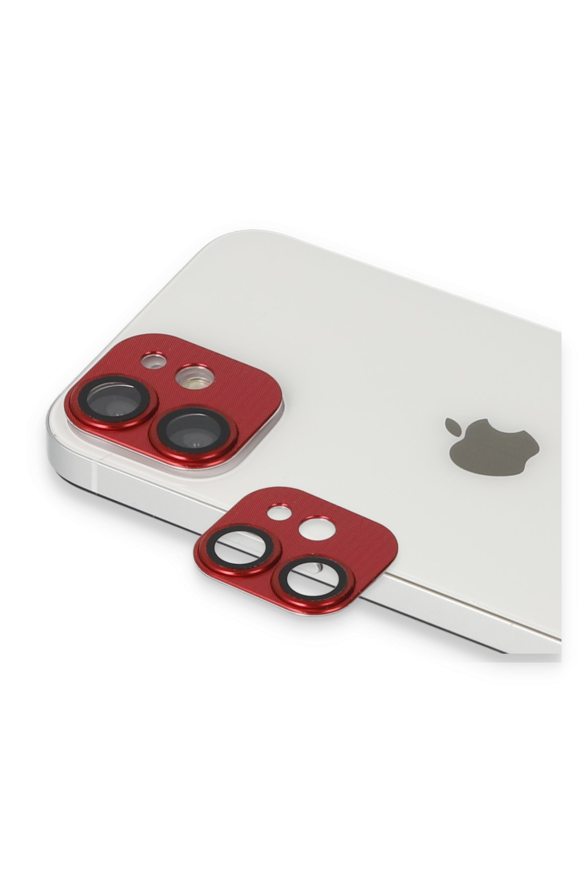 Newface iPhone 12 Mini Kılıf Platin Kamera Koruma Silikon - Kırmızı