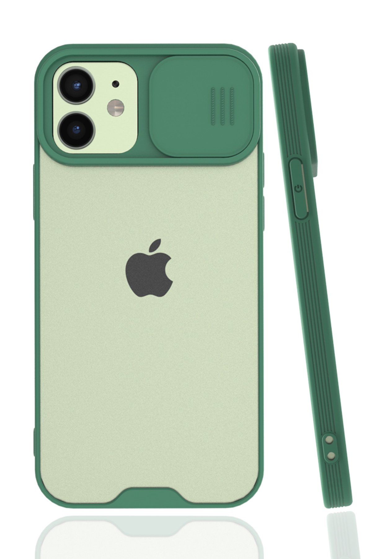 Newface iPhone 12 Kılıf Montreal Yüzüklü Silikon Kapak - Yeşil