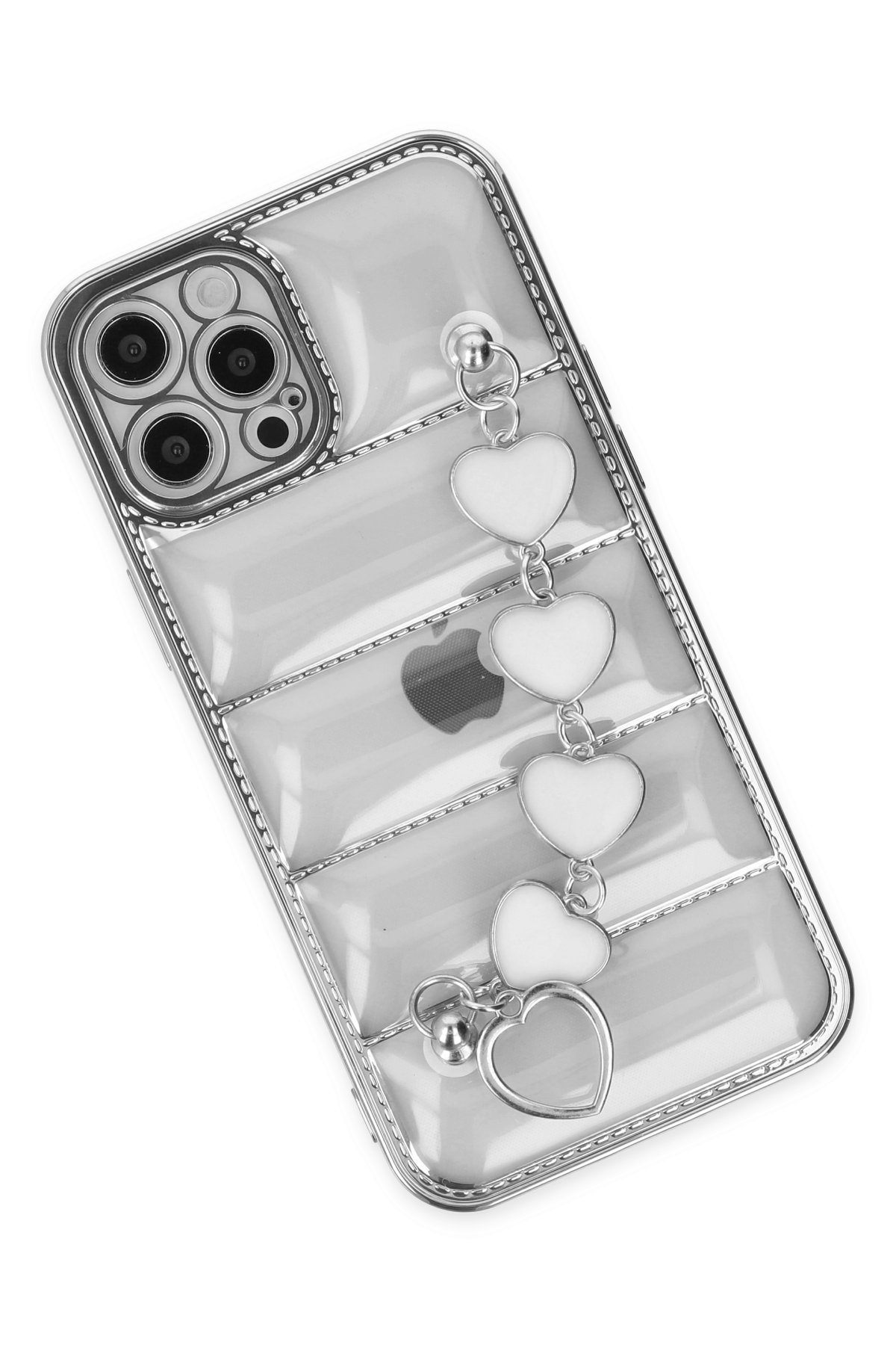 Newface iPhone 12 Pro Kılıf Moda Simli Kapak - Mavi