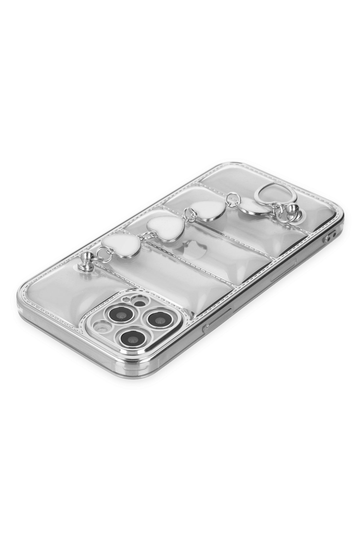 Newface iPhone 12 Pro Kılıf Moda Simli Kapak - Mavi