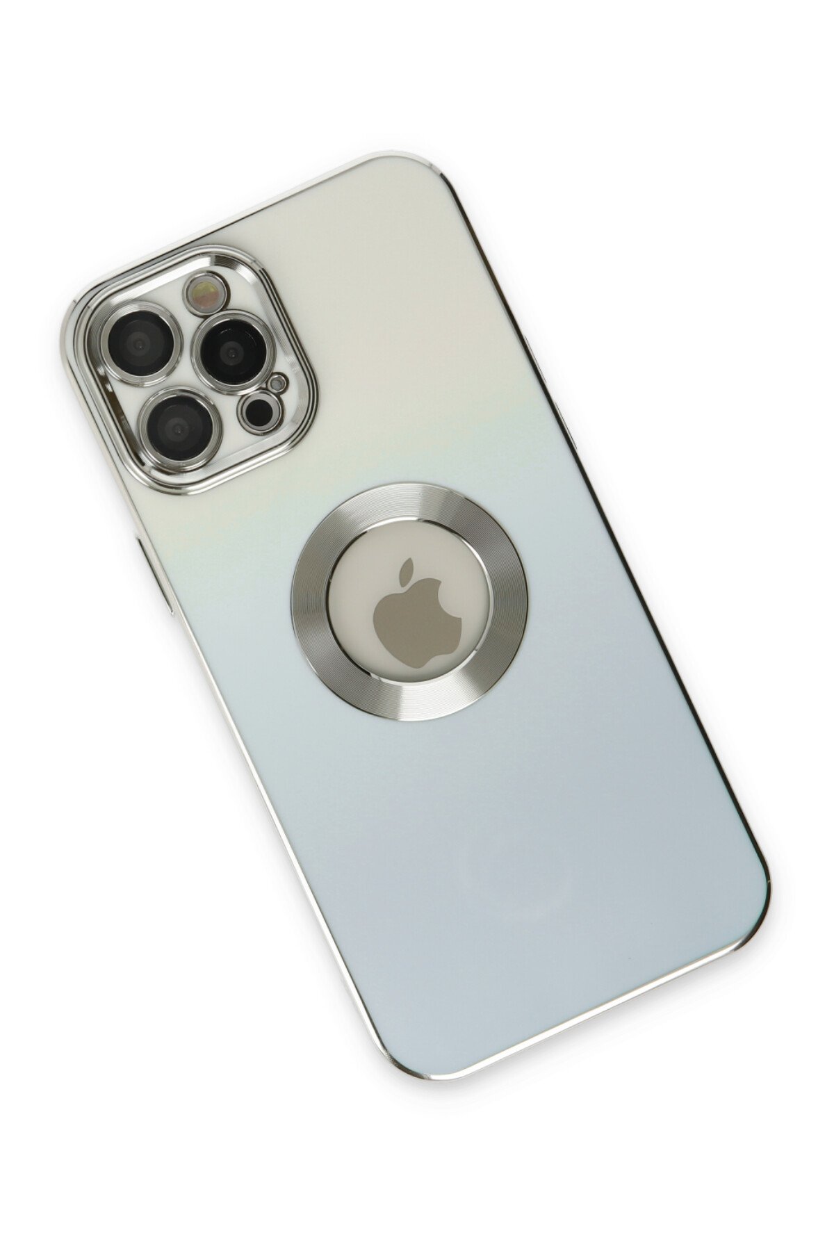 Newface iPhone 12 Pro Kılıf Simli Katmanlı Silikon - Gold