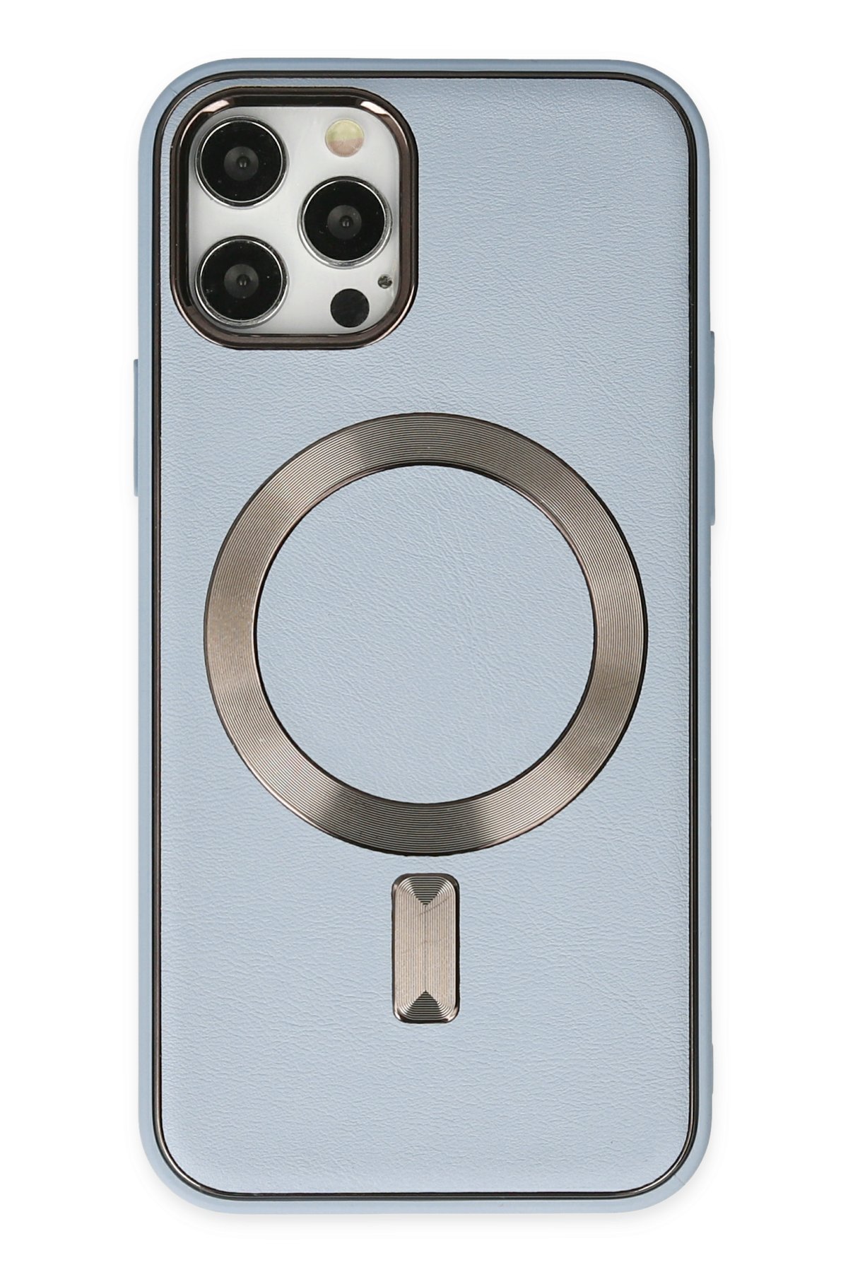 Newface iPhone 12 Pro Kılıf Coco Deri Silikon Kapak - Gold