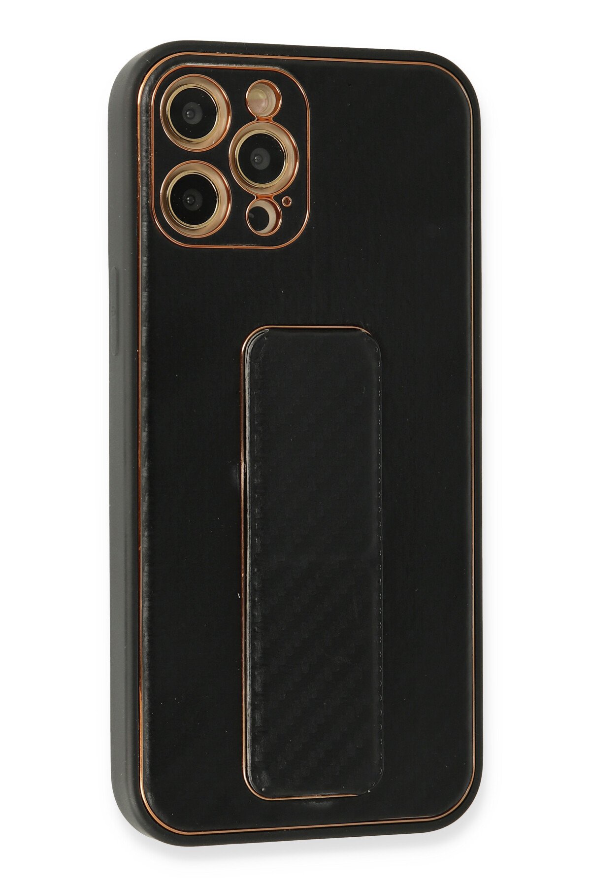 Newface iPhone 12 Pro Kılıf Sofya Yüzüklü Silikon Kapak - Kırmızı