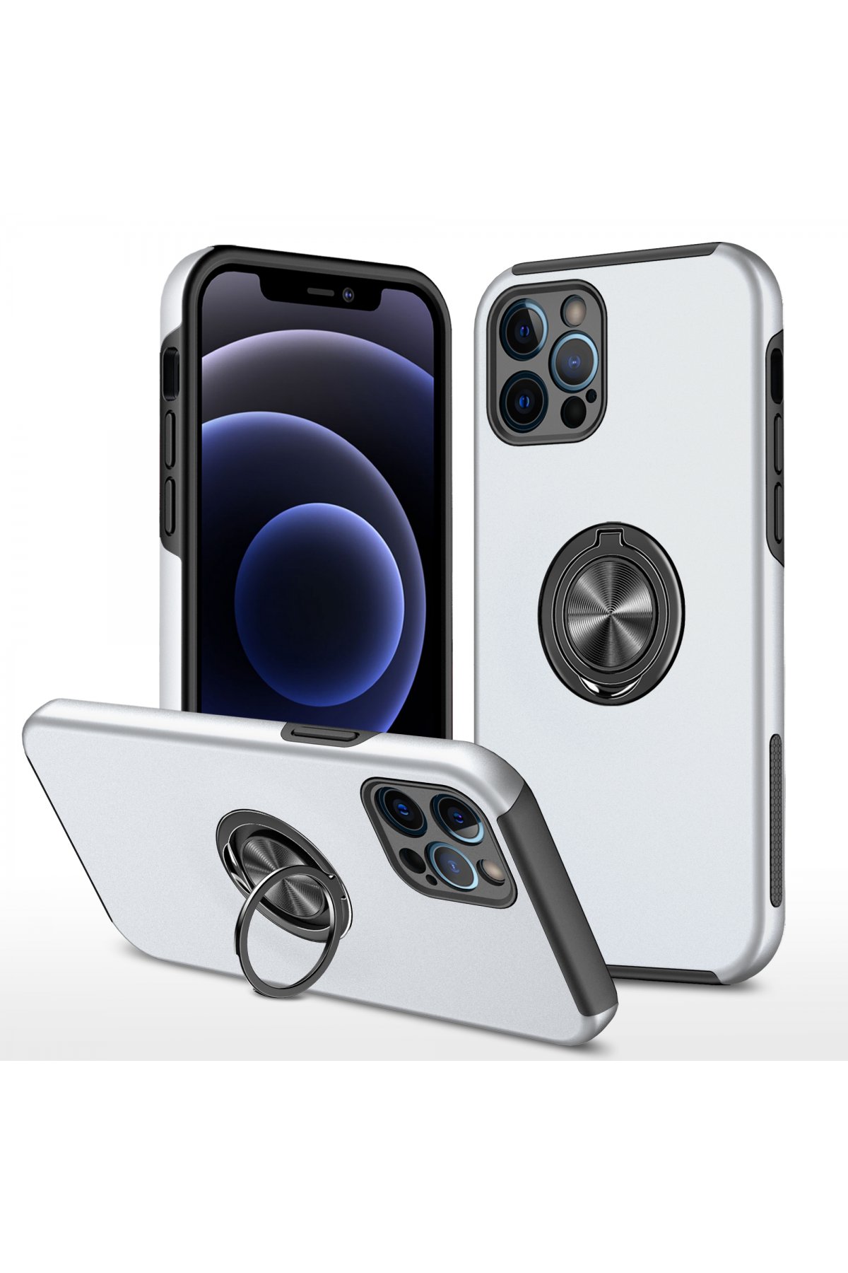 Newface iPhone 12 Pro Kılıf Lansman Glass Kapak - Mavi