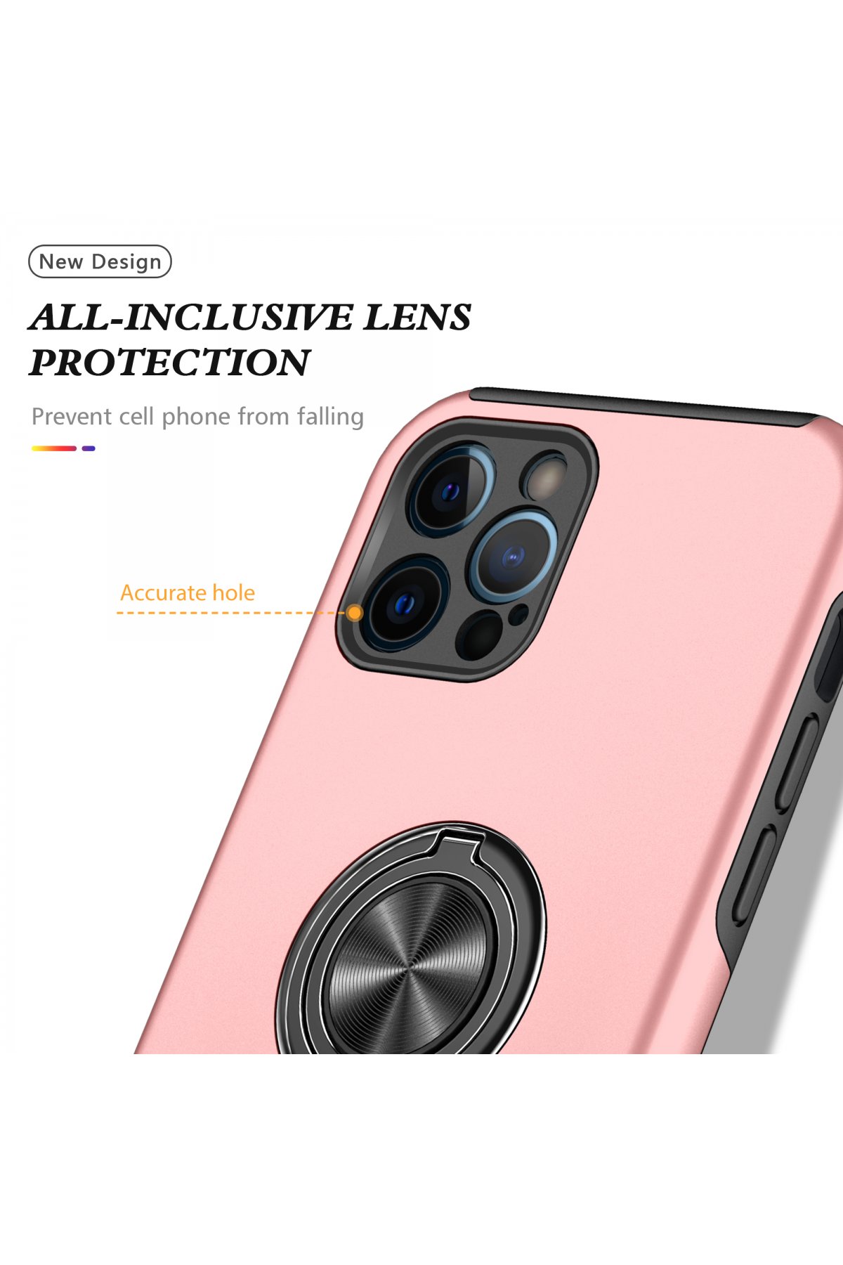 Newface iPhone 12 Pro Kılıf Zuma Kartvizitli Yüzüklü Silikon - Lacivert