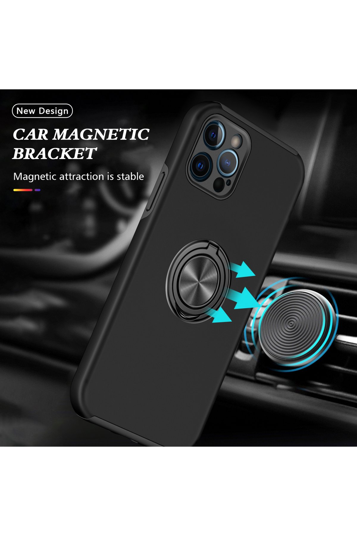 Newface iPhone 12 Pro Kılıf Rolet Stand Kapak - Siyah