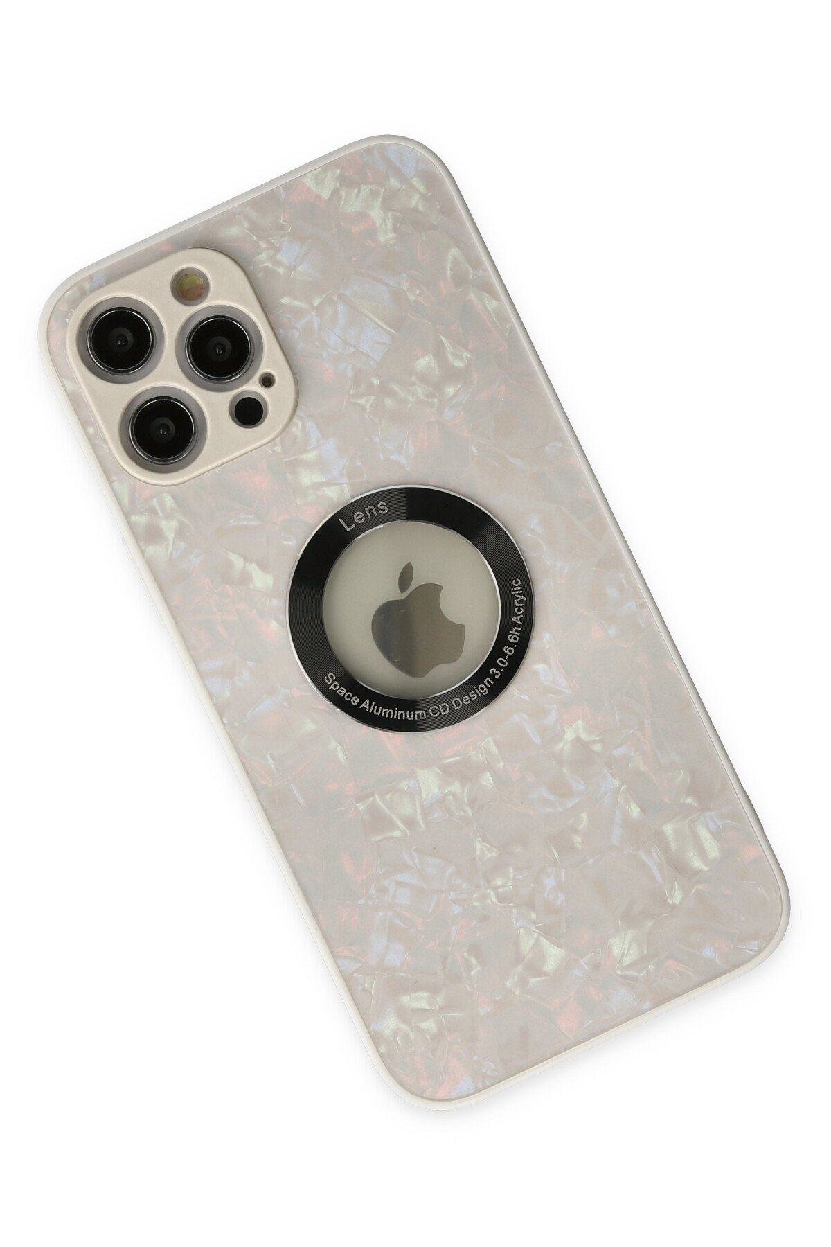 Newface iPhone 12 Pro Kılıf Ebruli Lansman Silikon - Beyaz-Siyah