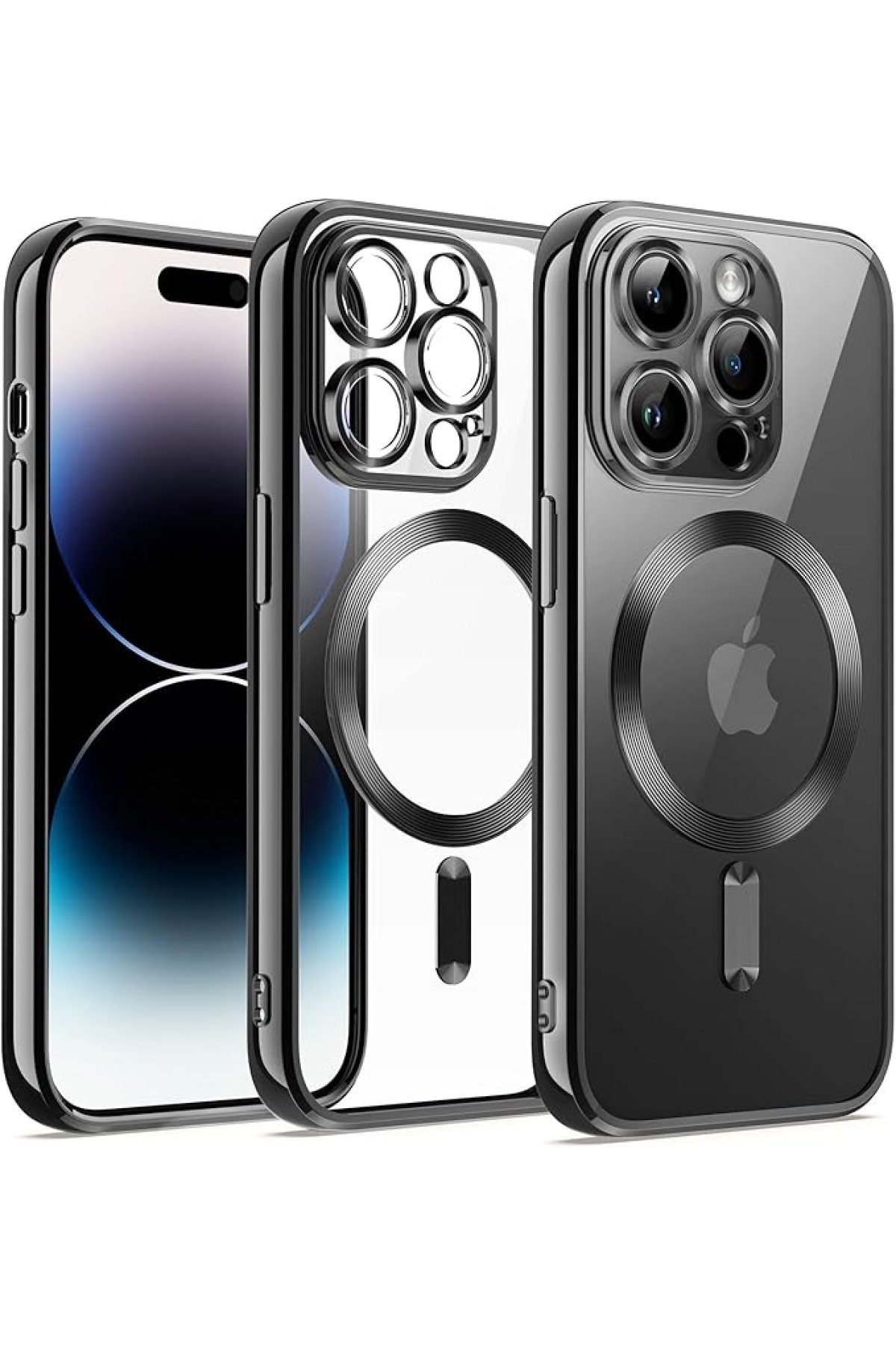 Newface iPhone 12 Pro Kılıf Miami Şeffaf Silikon - Lacivert