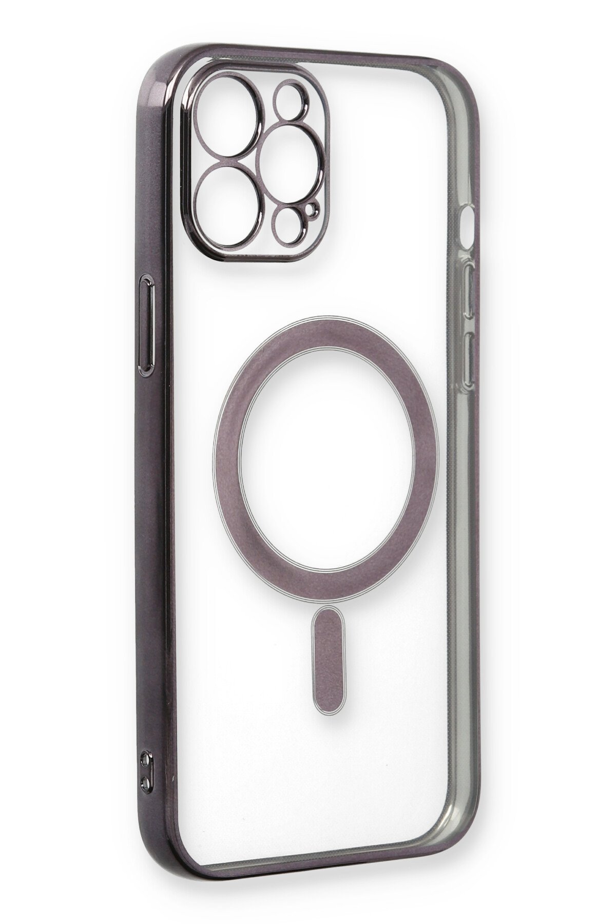 Newface iPhone 12 Pro Kılıf Mekanik Magsafe Kapak - Derin Mor