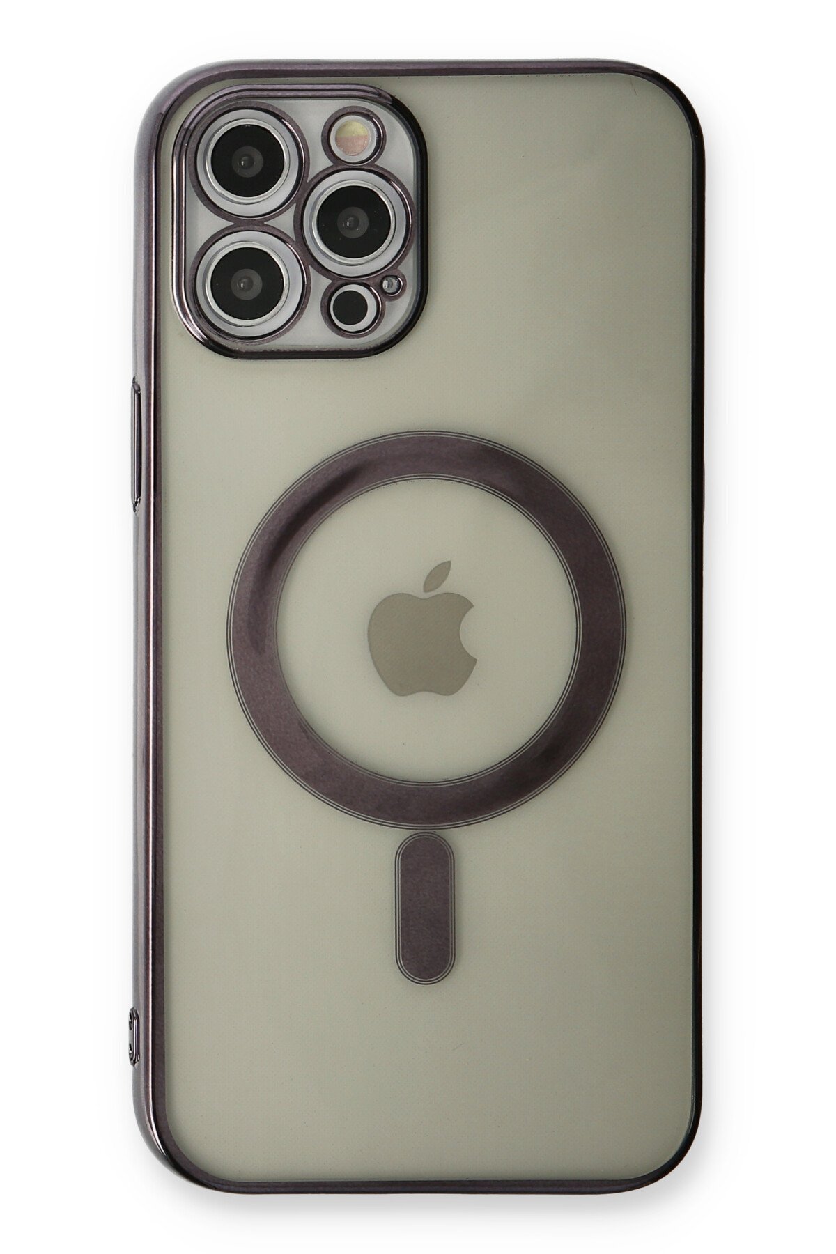 Newface iPhone 12 Pro Kılıf Mekanik Magsafe Kapak - Derin Mor