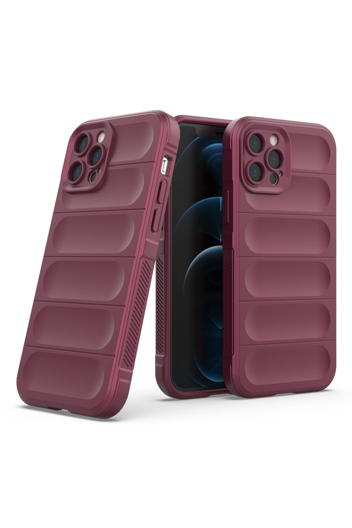 Newface iPhone 12 Pro Kılıf Simli Katmanlı Silikon - Rose