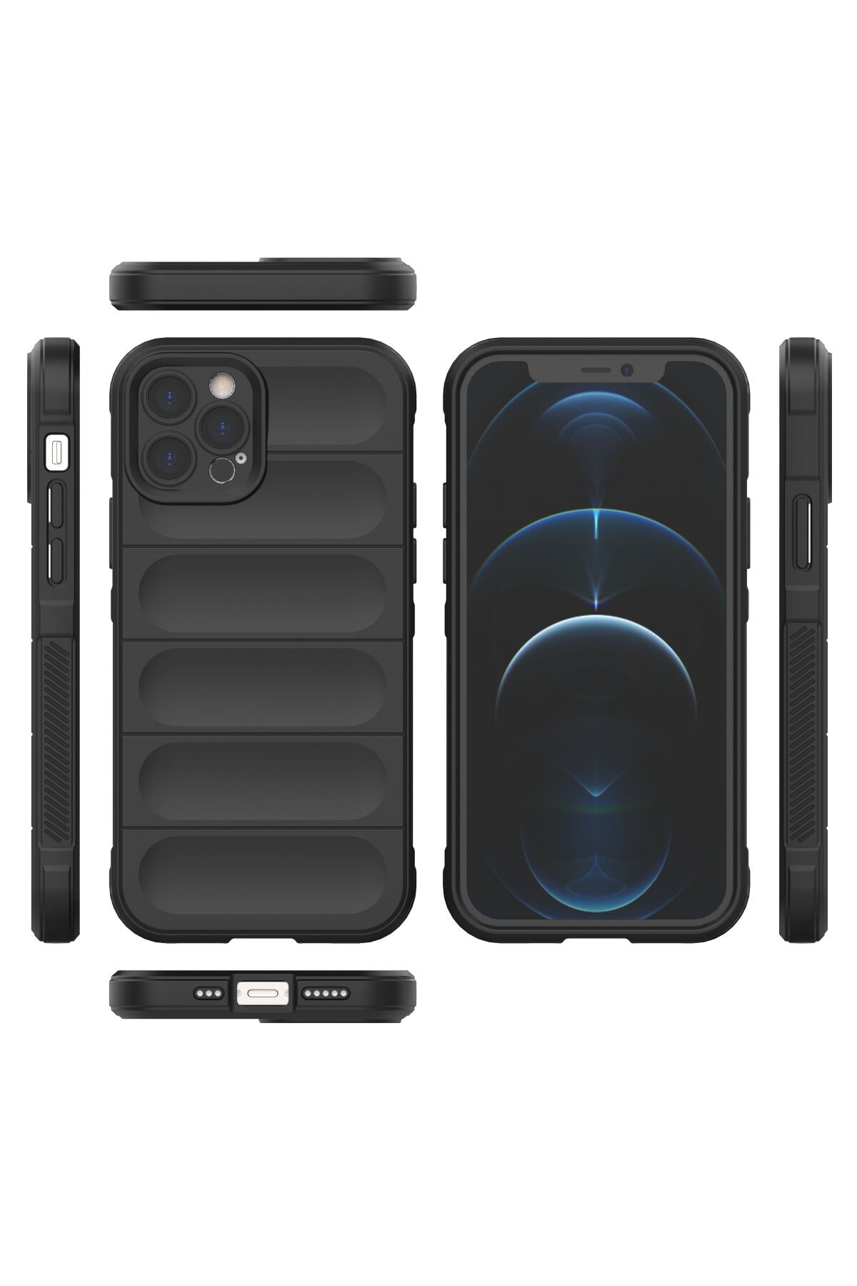 Newface iPhone 12 Pro Kılıf Asya Deri Silikon - Sierra Blue