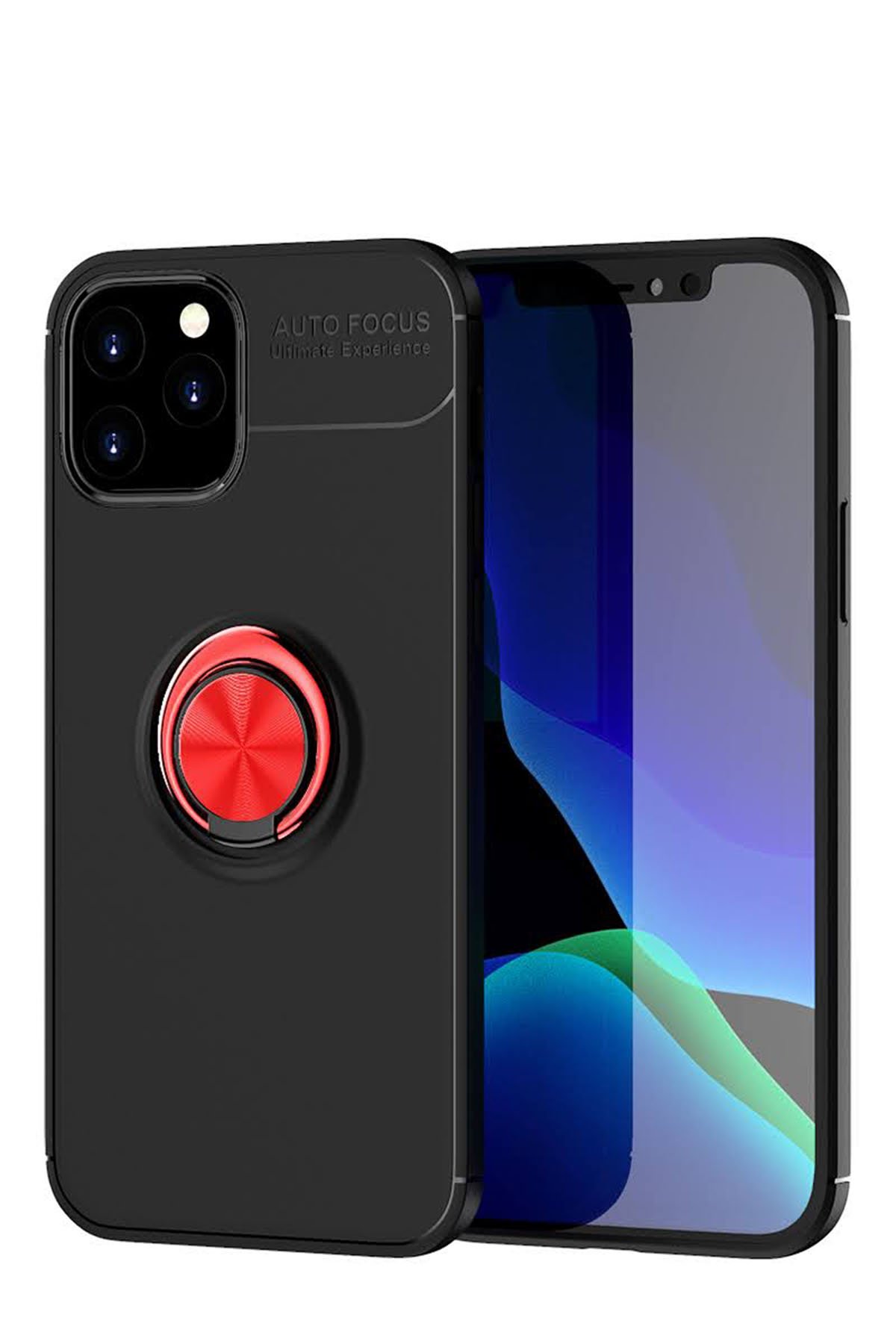 Newface iPhone 12 Pro Kılıf Montreal Yüzüklü Silikon Kapak - Yeşil