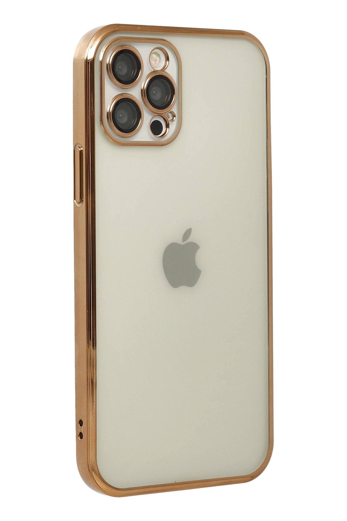 Newface iPhone 12 Pro Kılıf Magneticsafe Lazer Silikon - Gold