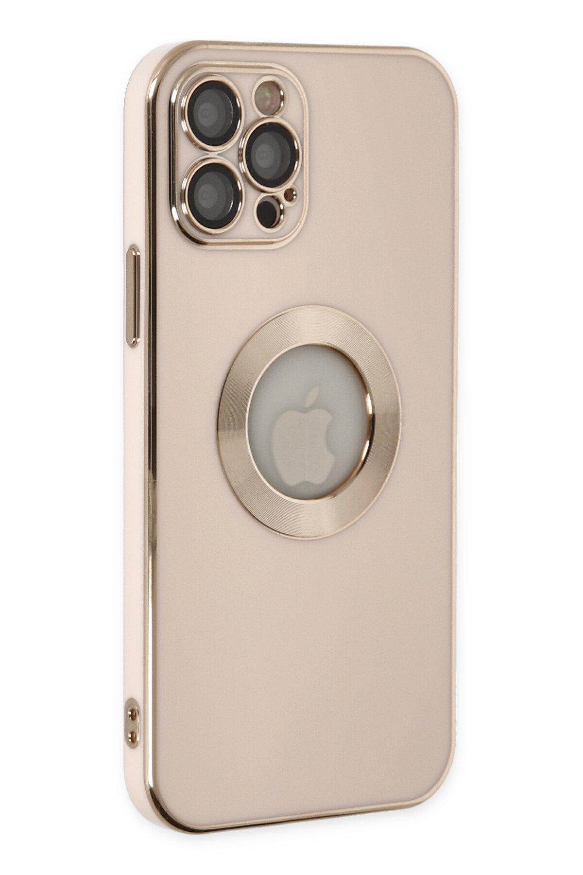Newface iPhone 12 Pro Kılıf Mega Standlı Silikon - Gold