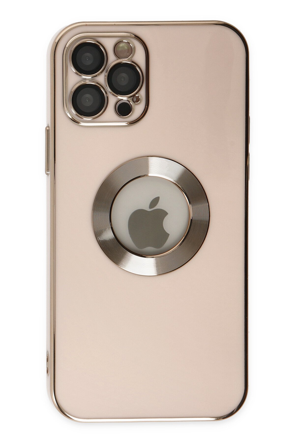 Newface iPhone 12 Pro Kılıf Mega Standlı Silikon - Gold