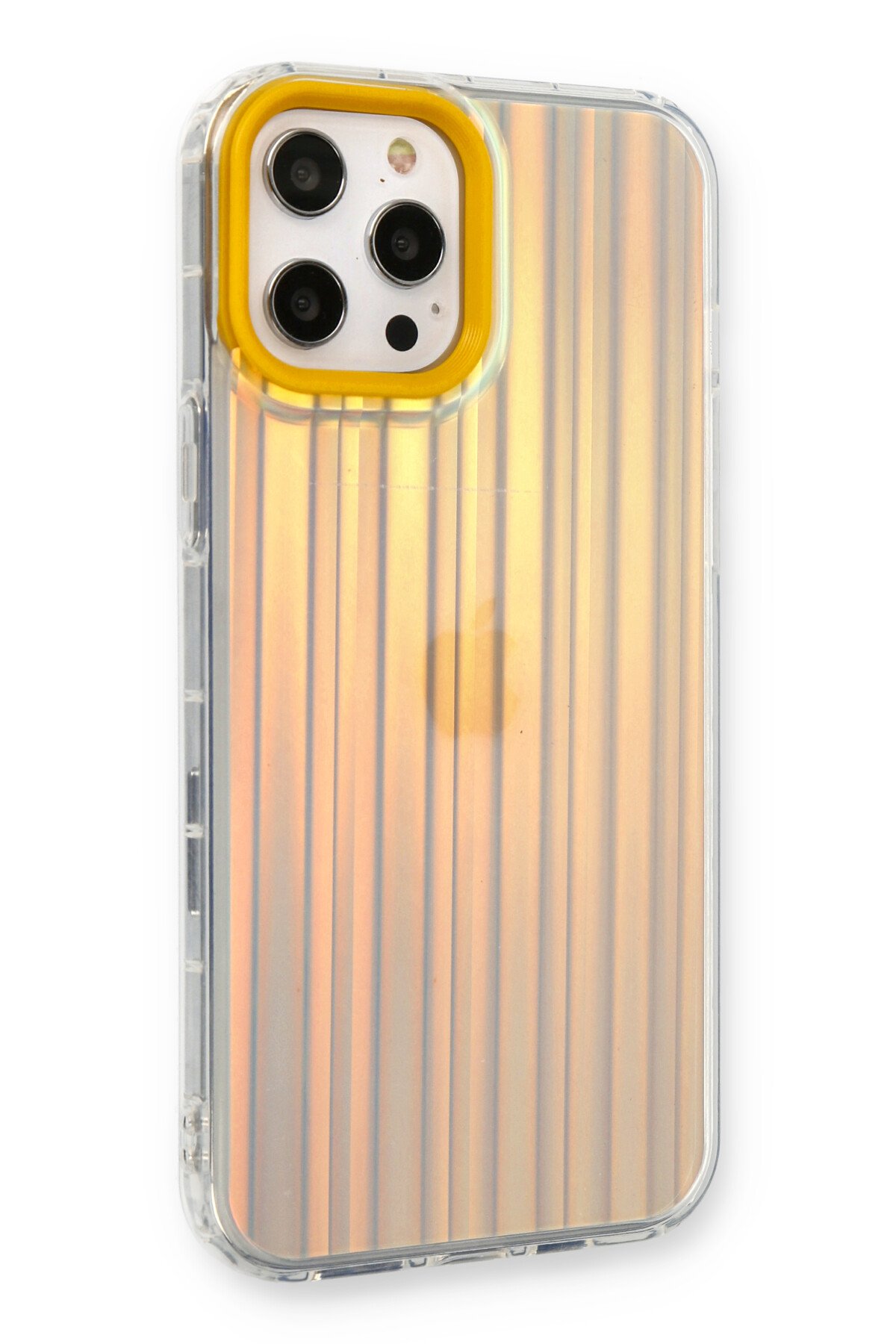 Newface iPhone 12 Pro Kılıf İmaj Silikon - Sarı-Pembe