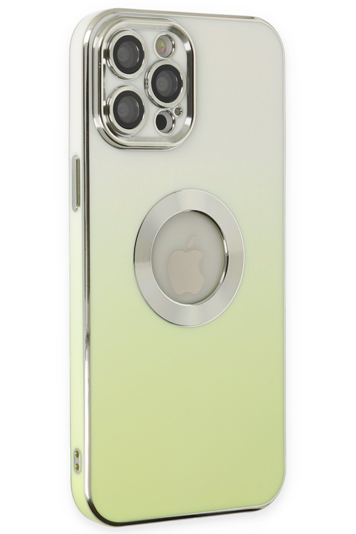 Newface iPhone 12 Pro Max Kılıf Platin Simli Silikon - Pembe