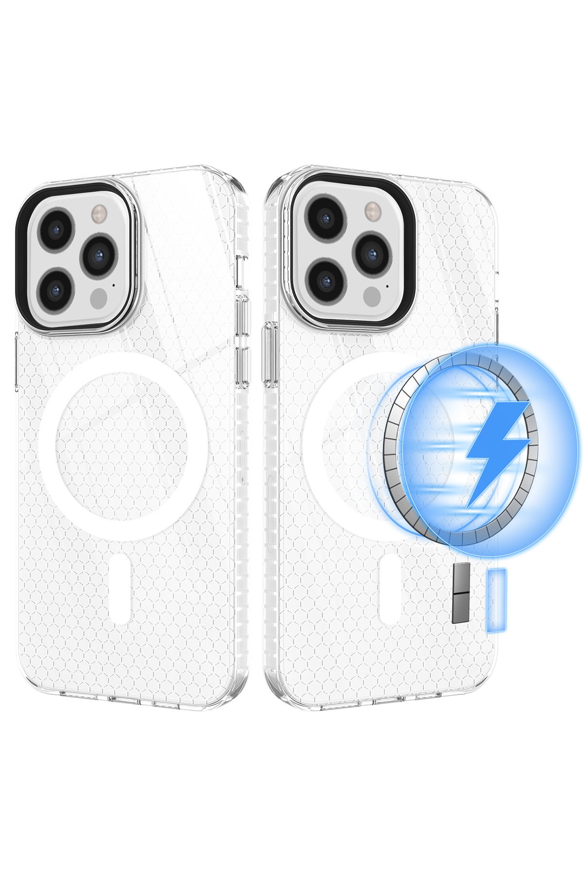 Newface iPhone 12 Pro Max Kılıf Mekanik Magsafe Kapak - Füme - 2