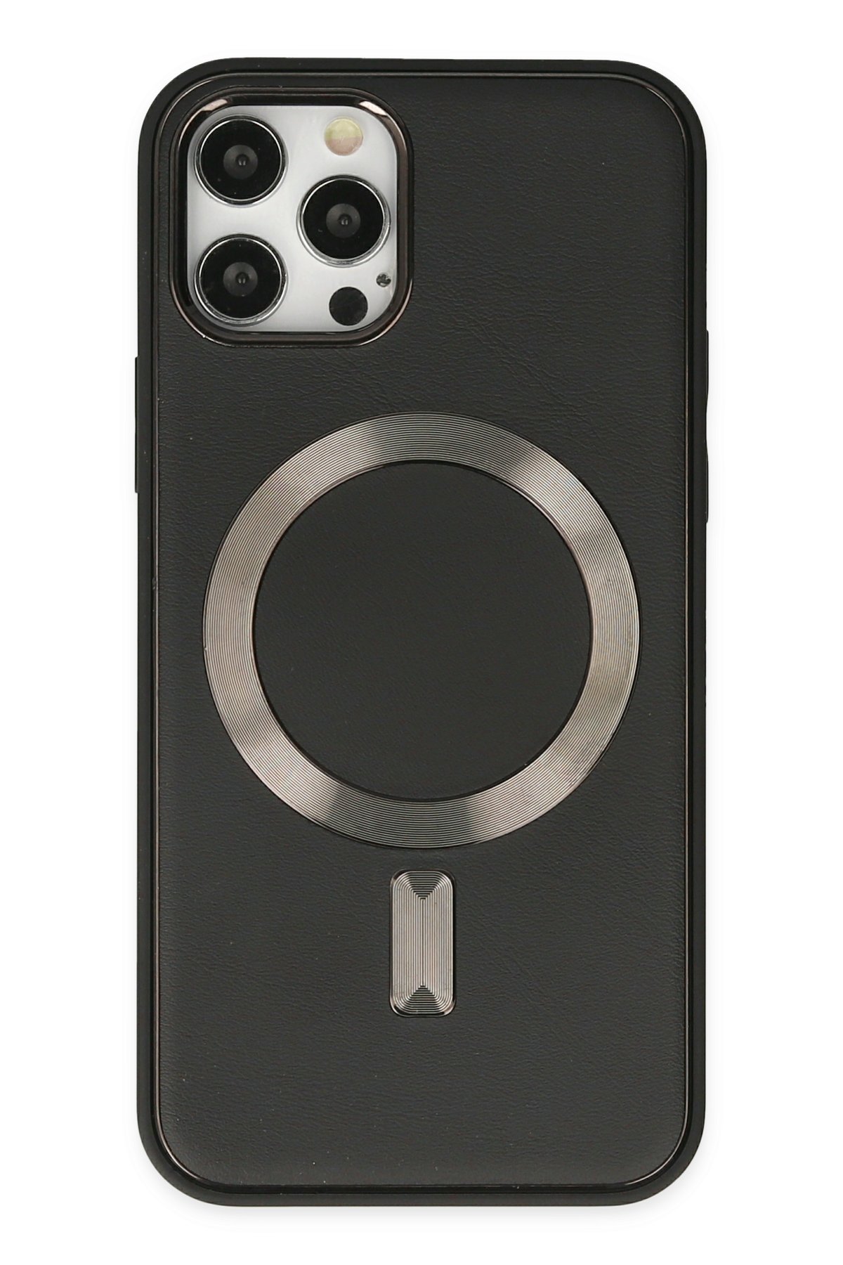 Newface iPhone 12 Pro Max Kılıf Rolet Stand Kapak - Siyah