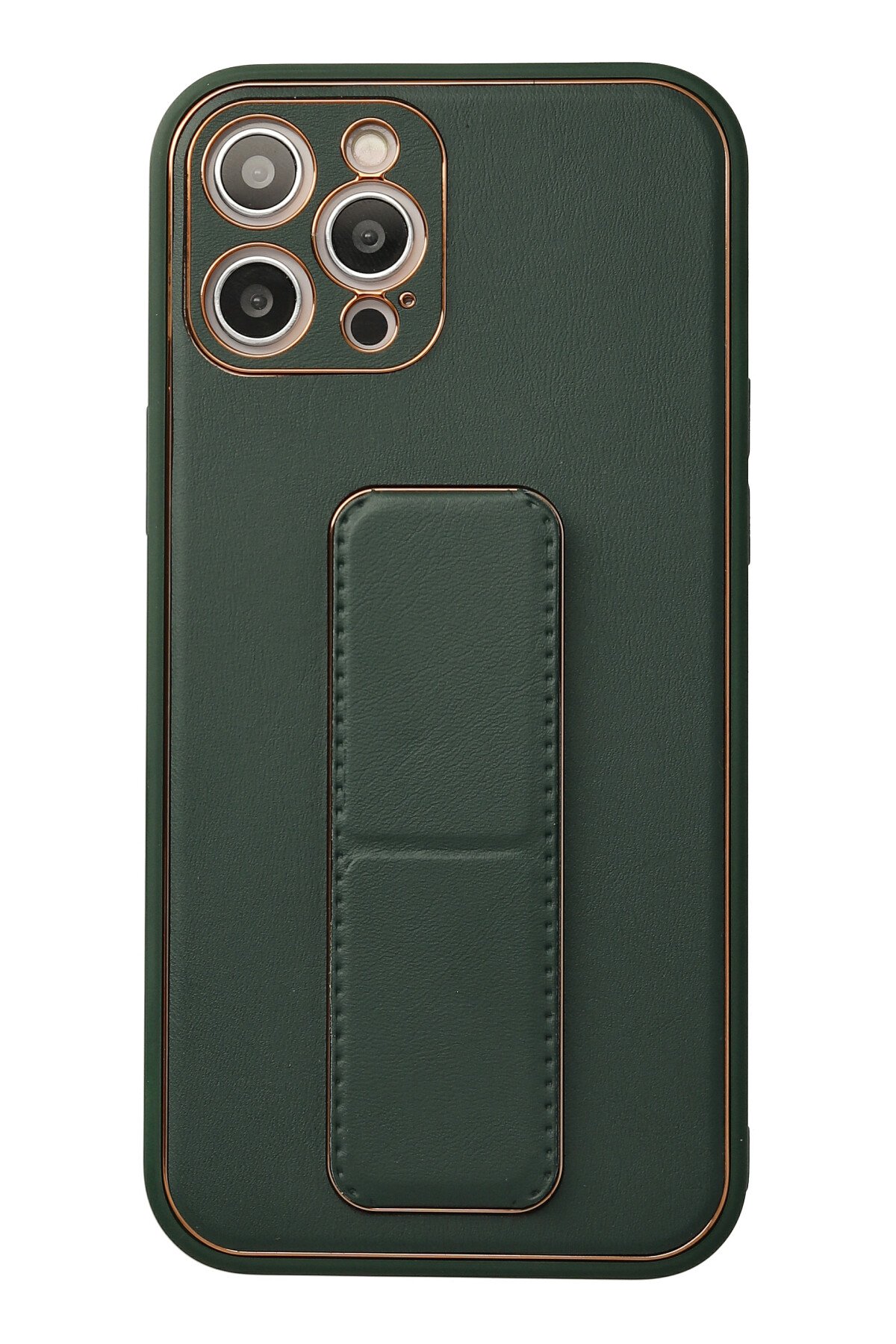 Newface iPhone 12 Pro Max Kılıf Mega Standlı Silikon - Yeşil