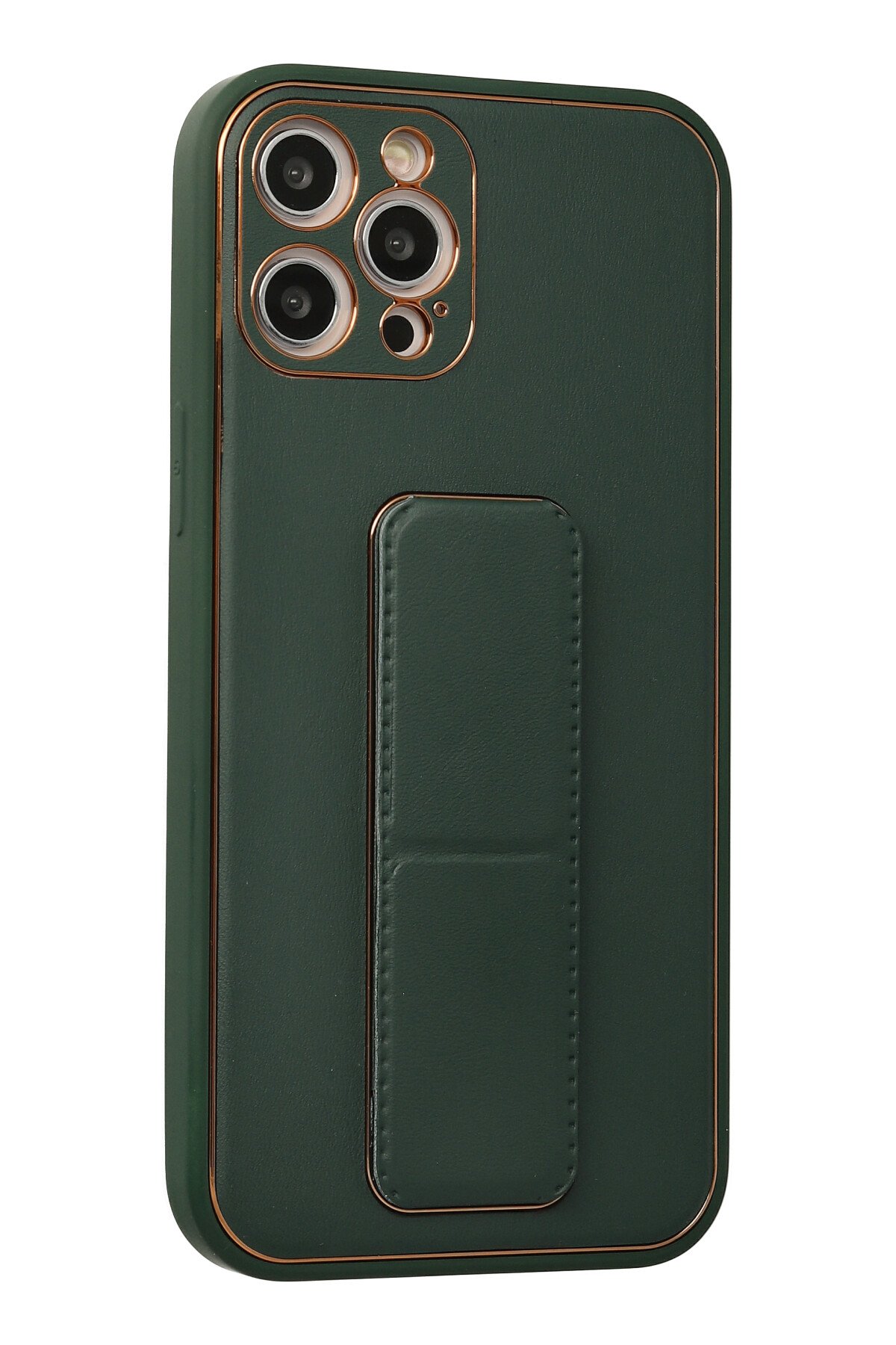Newface iPhone 12 Pro Max Kılıf Mega Standlı Silikon - Yeşil
