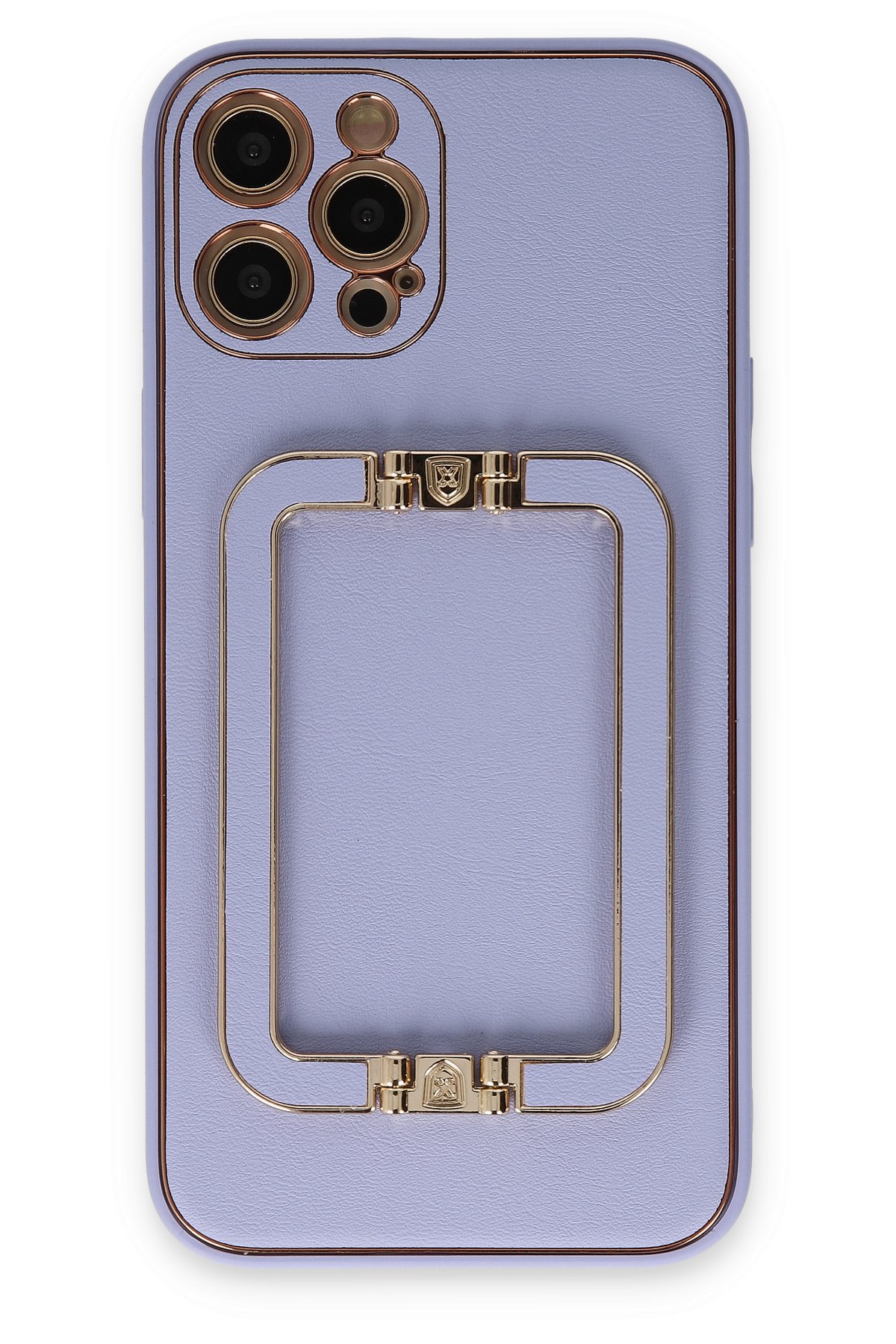 Newface iPhone 12 Pro Max Kılıf Mega Standlı Silikon - Mor