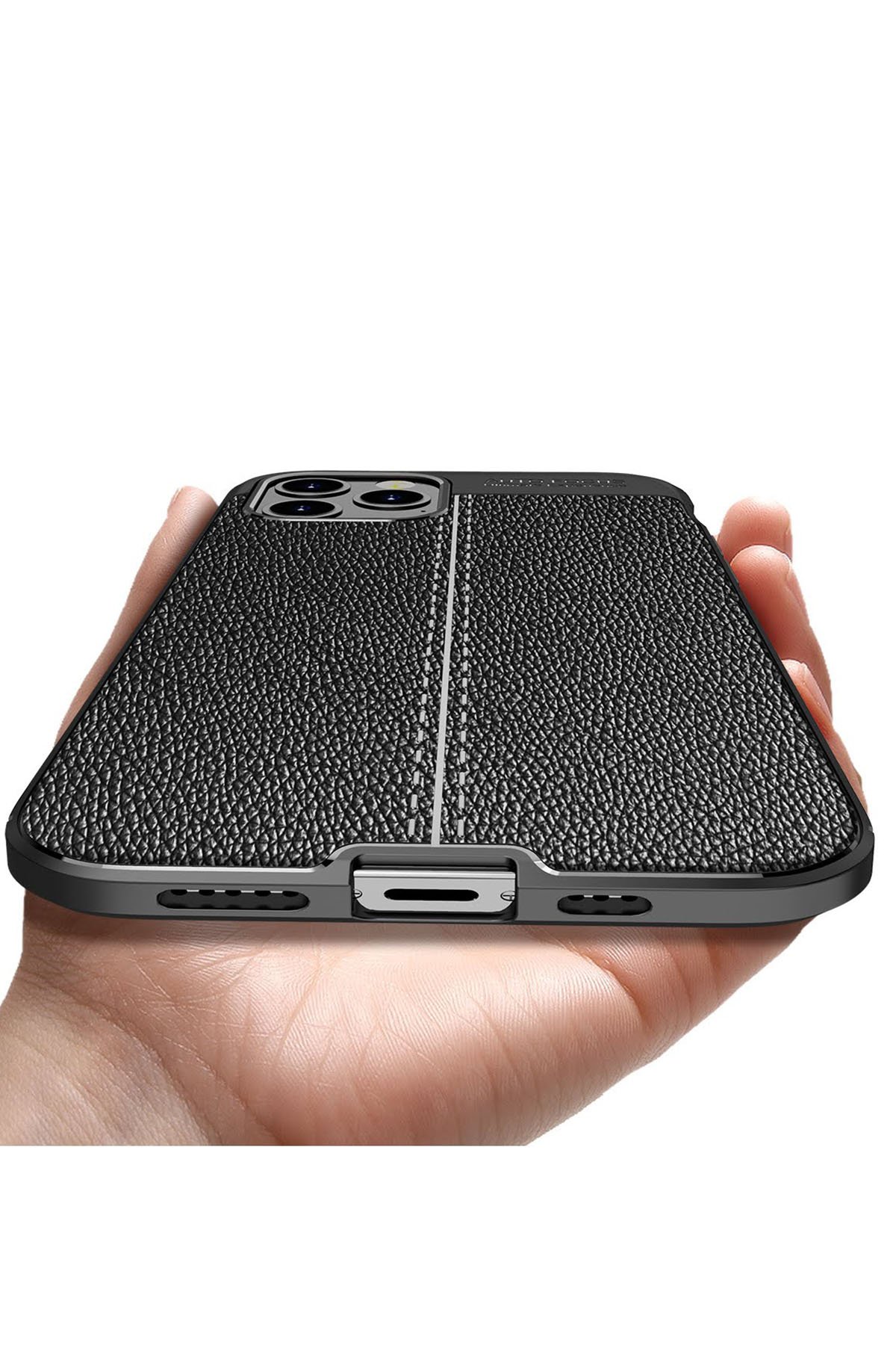 Newface iPhone 12 Pro Max Kılıf Ebruli Lansman Silikon - Mavi-Turuncu