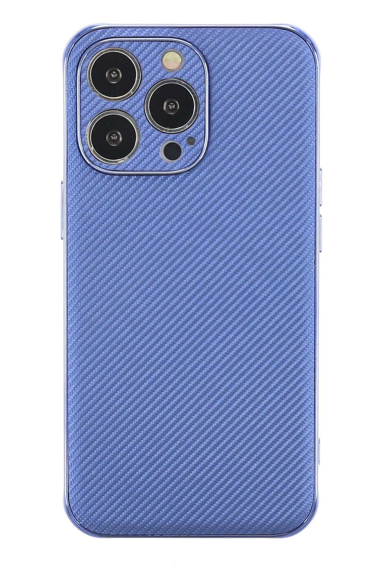 Newface iPhone 12 Pro Max Kılıf Coco Karbon Standlı Kapak - Mavi